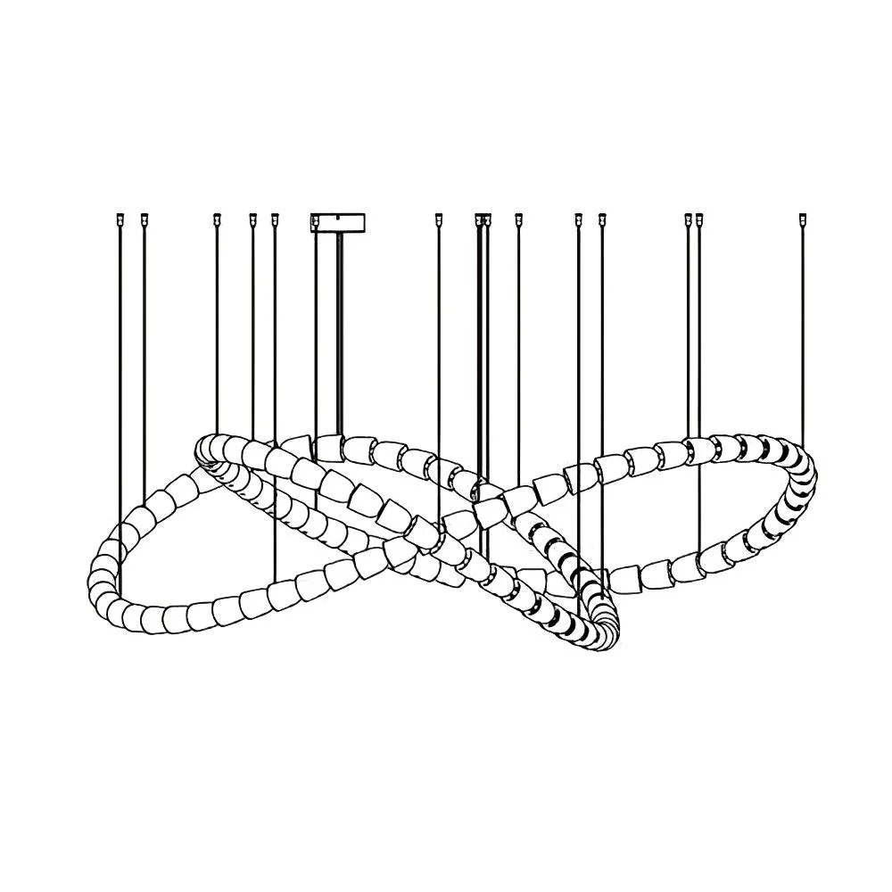 Lustra Chandelier Chrome Interlacing Crystal Lines - Image 8
