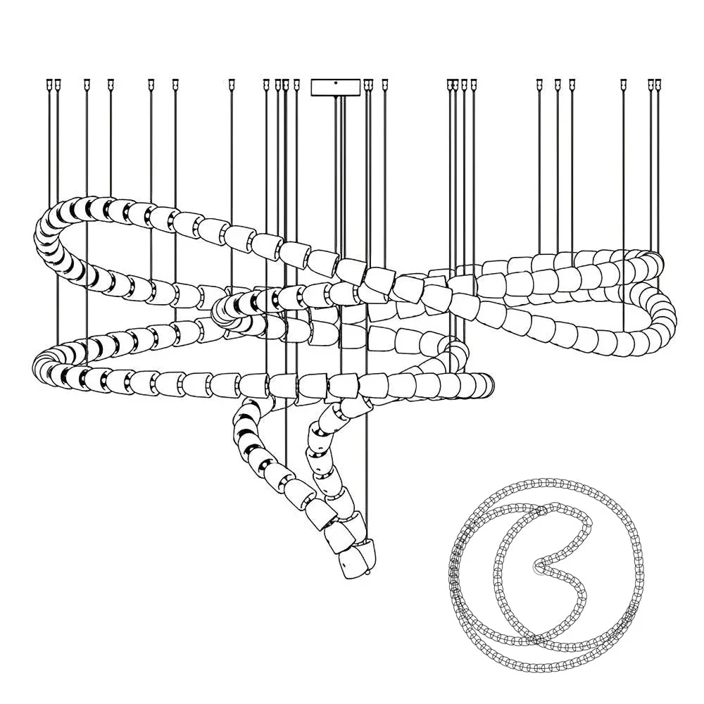 Lustra Chandelier Chrome Interlacing Crystal Lines - Image 94