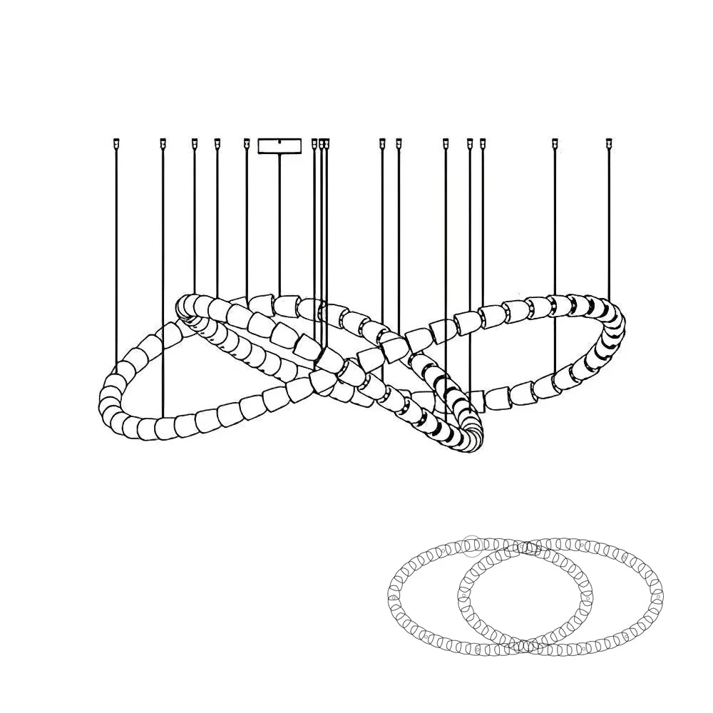 Lustra Chandelier Chrome Interlacing Crystal Lines - Image 95