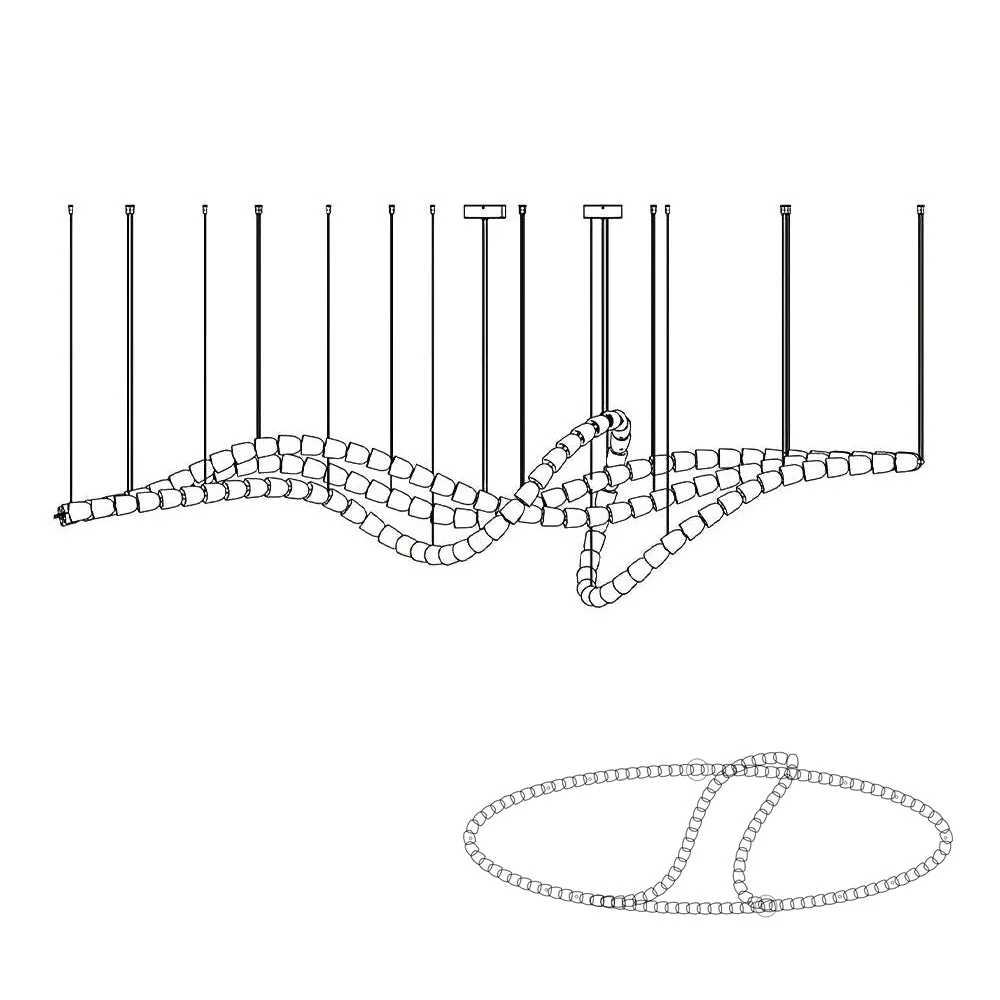 Lustra Chandelier Chrome Interlacing Crystal Lines - Image 96