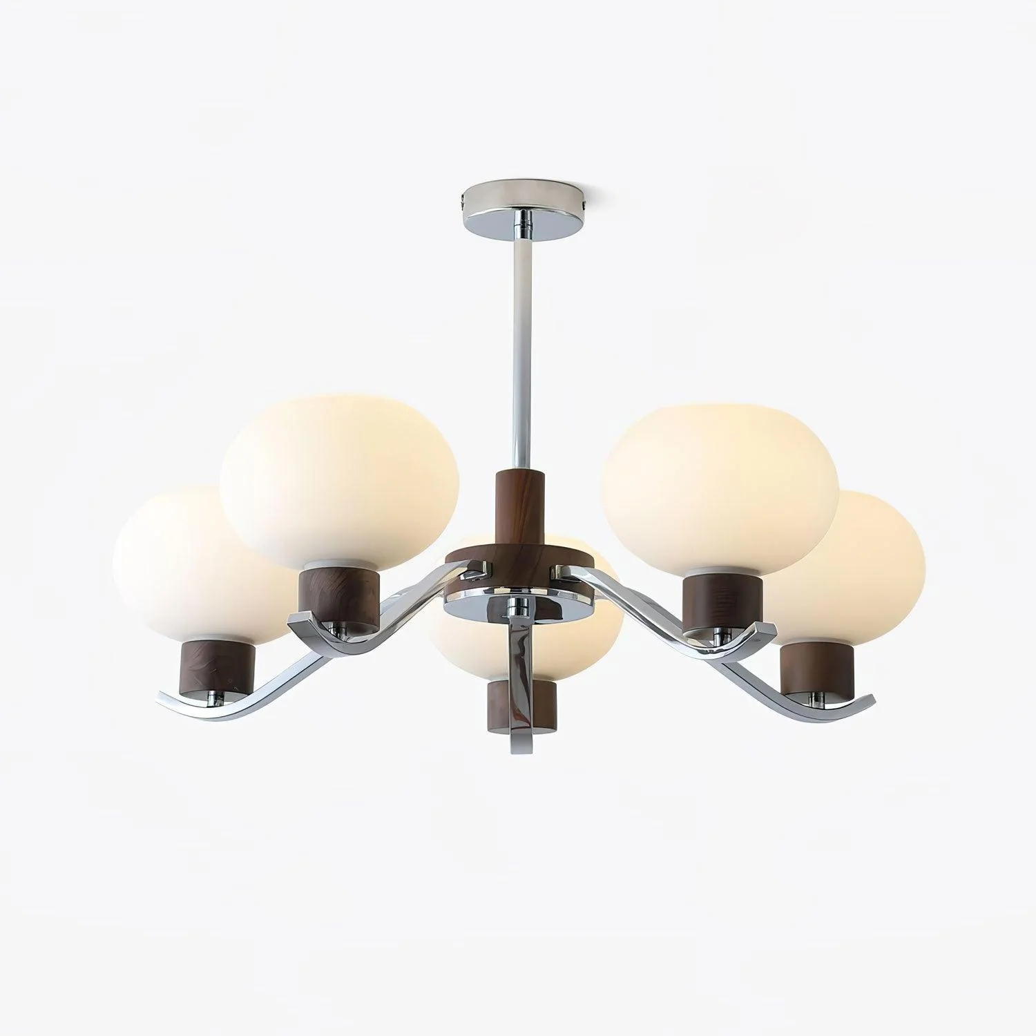 Lustra Chandelier Chrome Walnut Elegant - Image 10