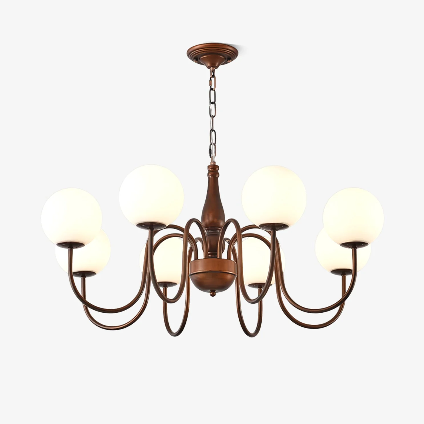 Lustra Chandelier Copper & Glass Grove Ball