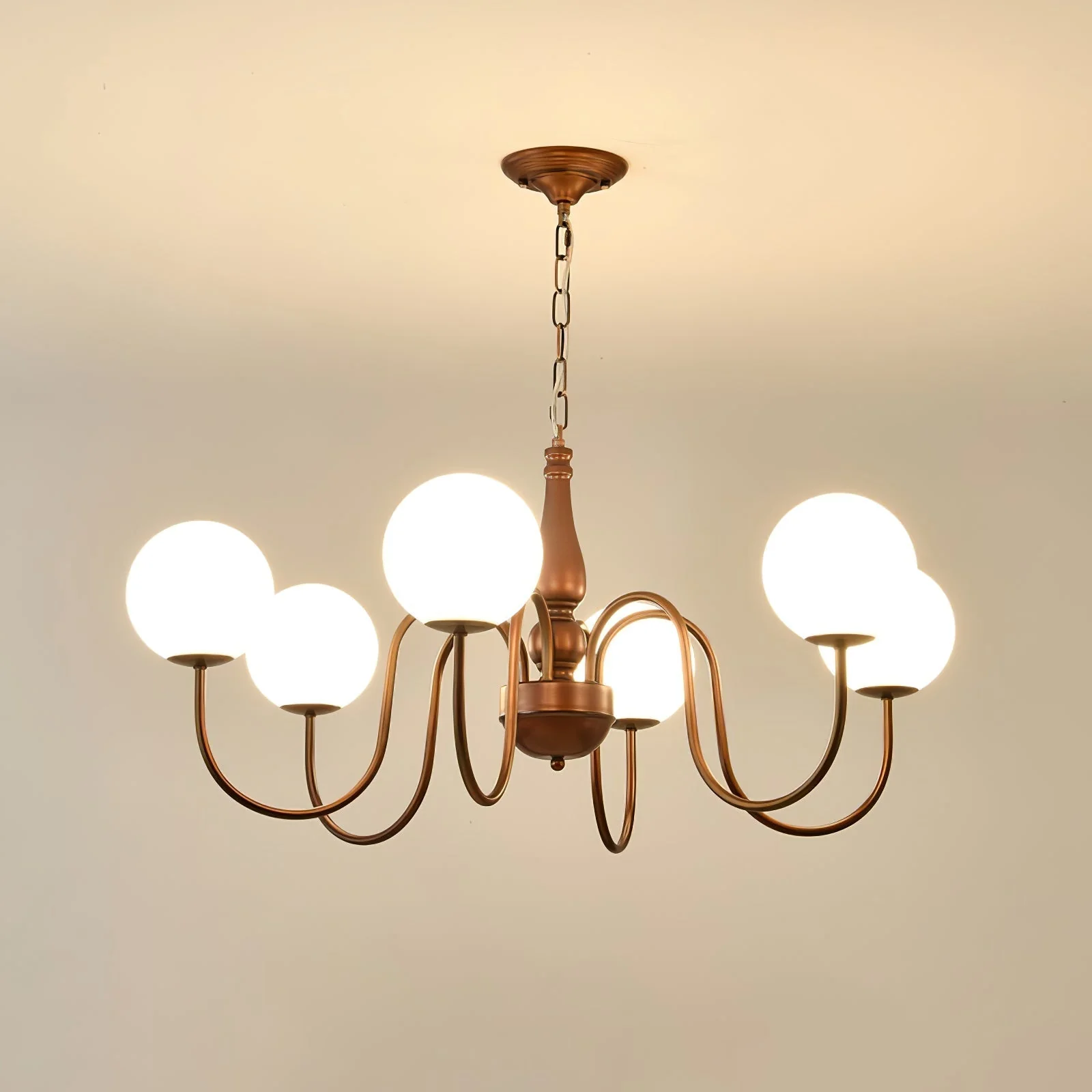 Lustra Chandelier Copper & Glass Grove Ball - Image 11