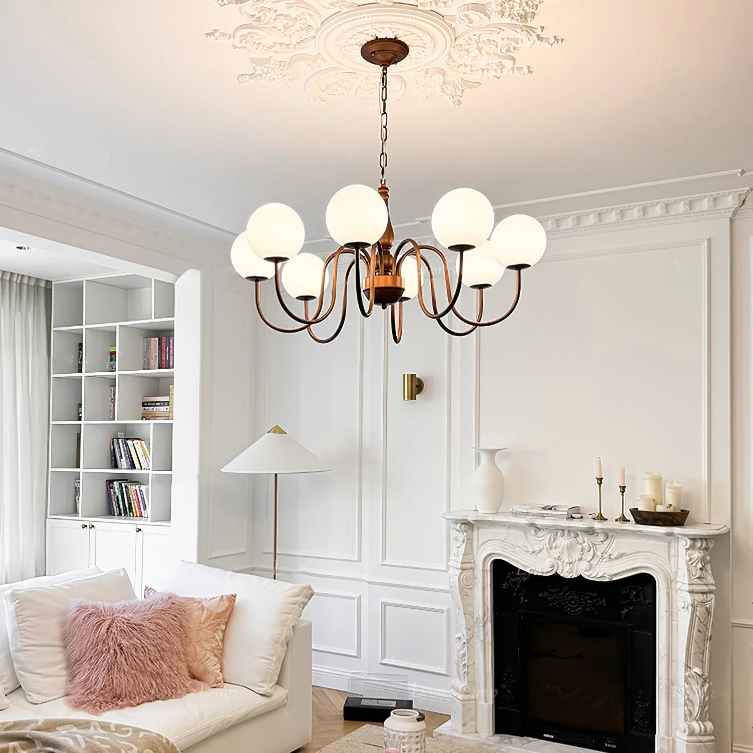 Lustra Chandelier Copper & Glass Grove Ball - Image 5