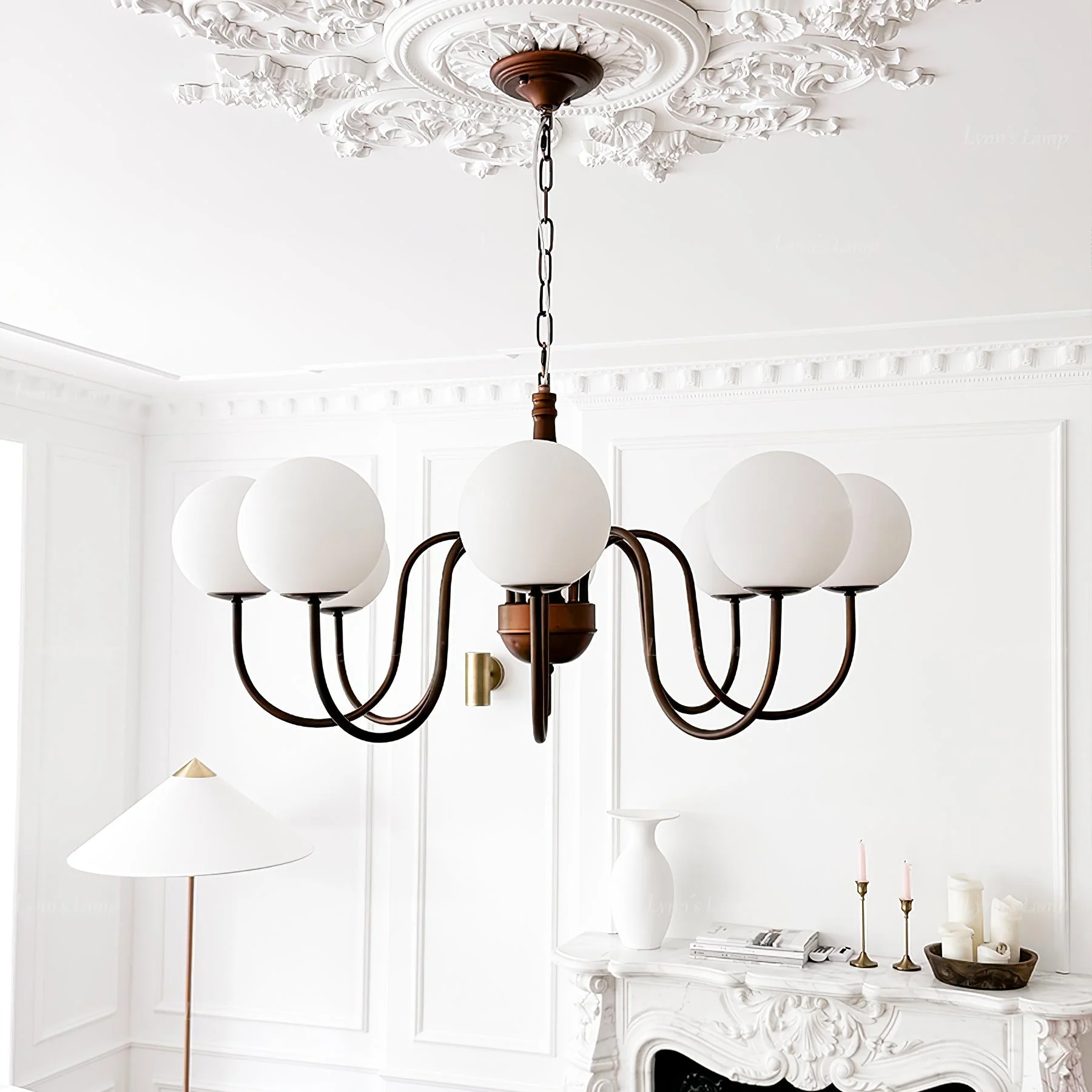 Lustra Chandelier Copper & Glass Grove Ball - Image 6