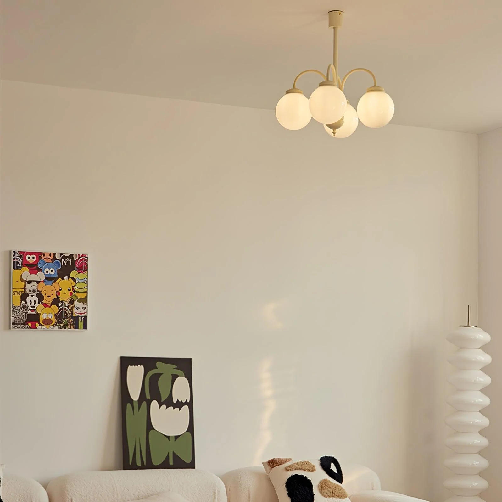 Lustra Chandelier Cream Glass Spheres - Image 13