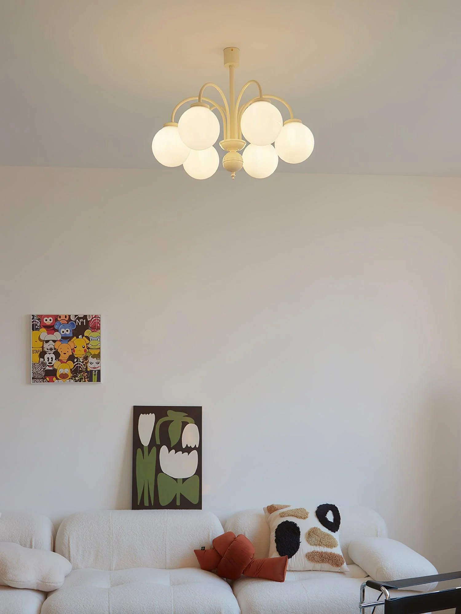 Lustra Chandelier Cream Glass Spheres - Image 23