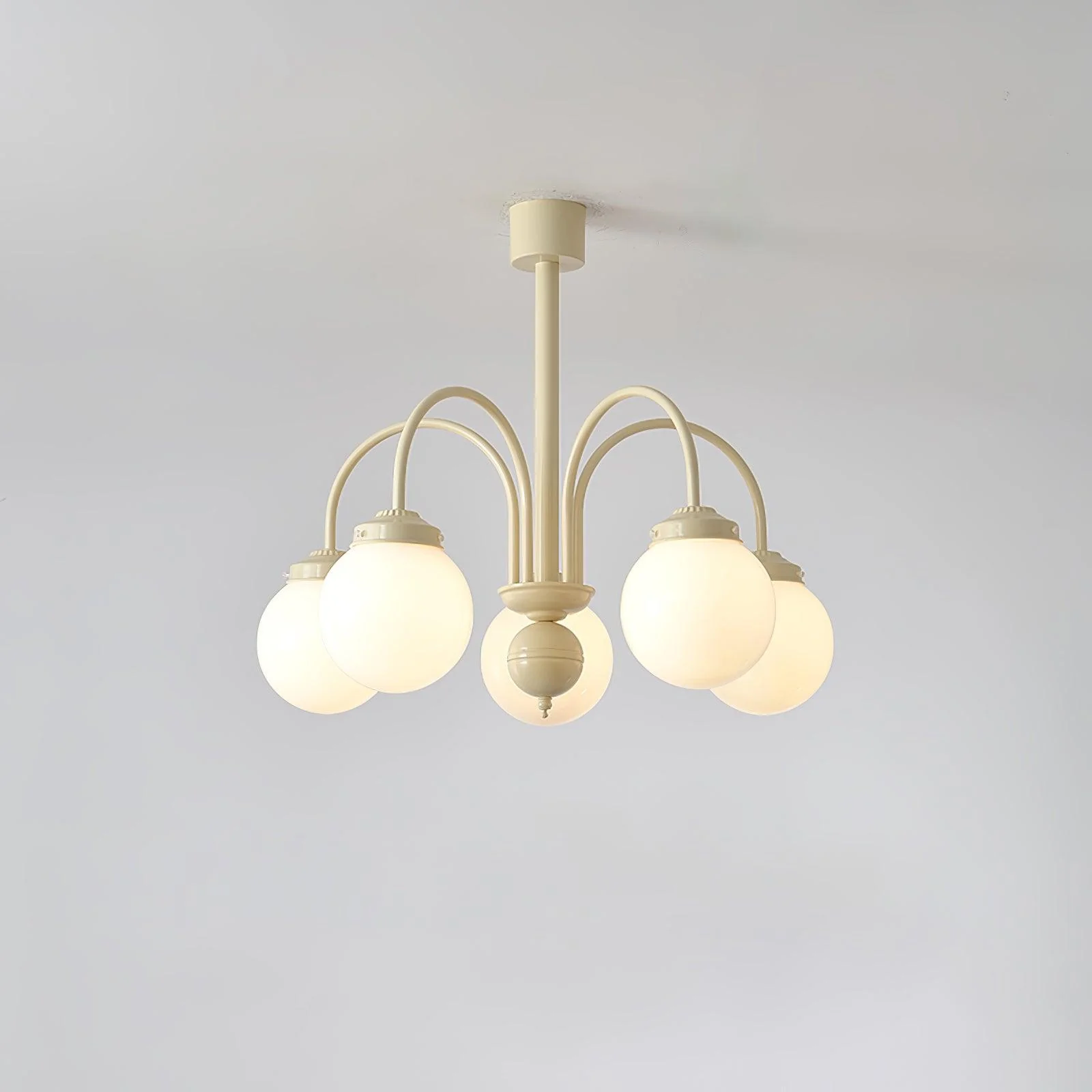 Lustra Chandelier Cream Glass Spheres - Image 9
