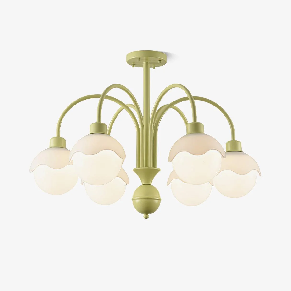 Lustra Chandelier Creamy Lychee Matcha Green Arm
