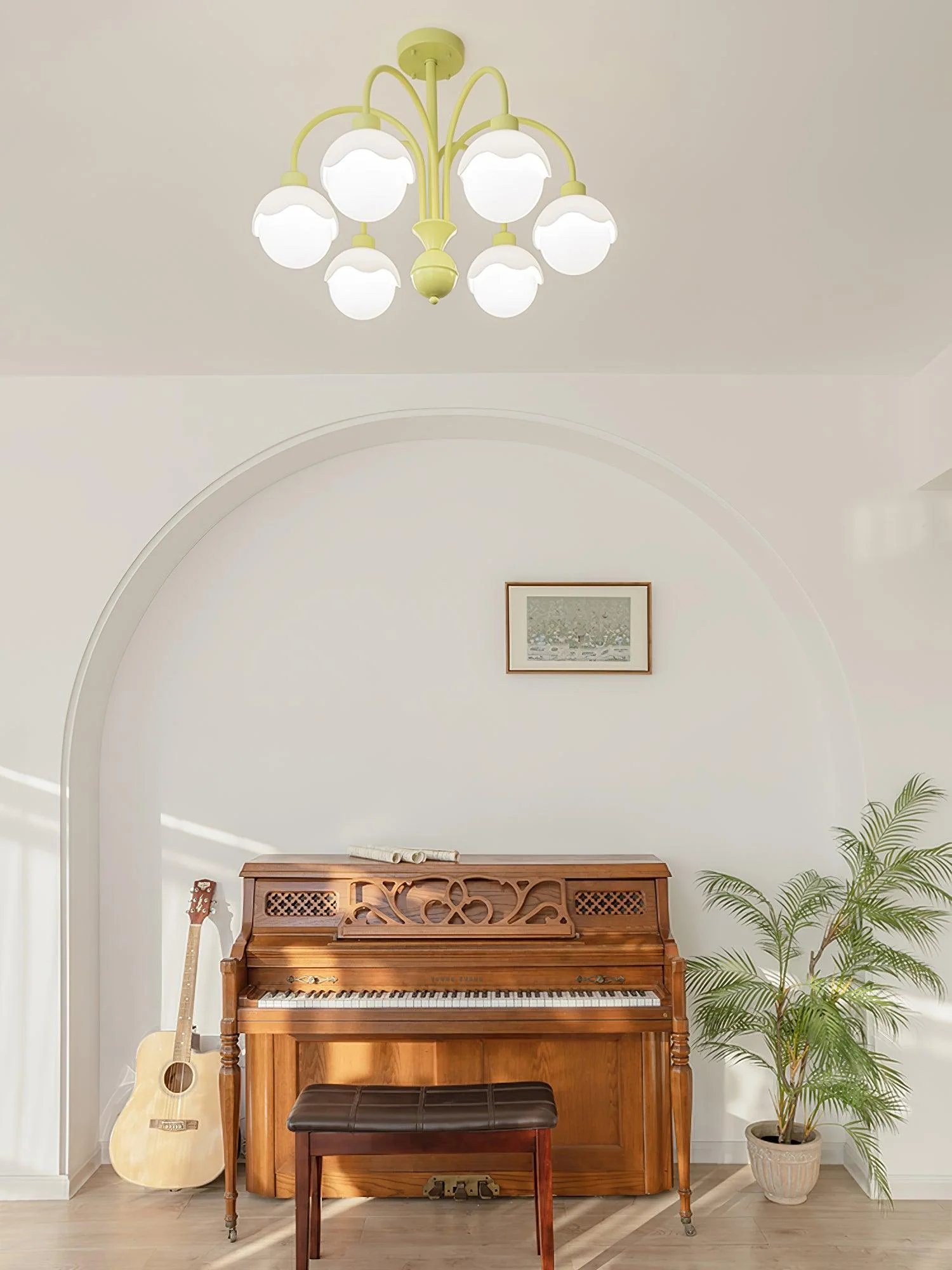 Lustra Chandelier Creamy Lychee Matcha Green Arm - Image 10