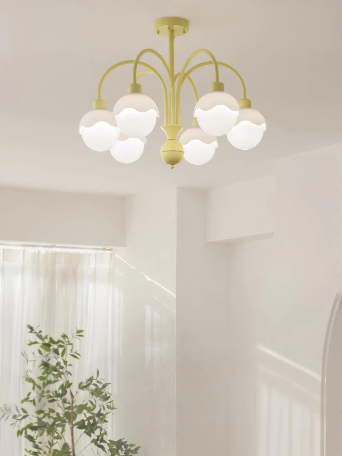 Lustra Chandelier Creamy Lychee Matcha Green Arm - Image 13