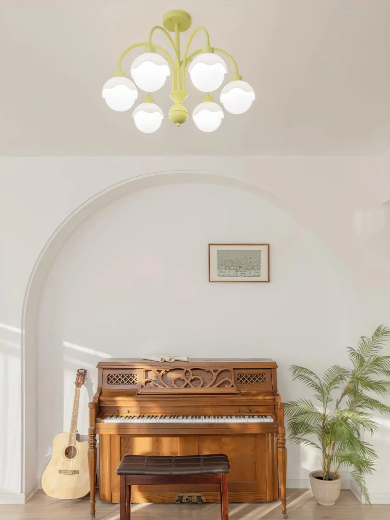 Lustra Chandelier Creamy Lychee Matcha Green Arm - Image 14