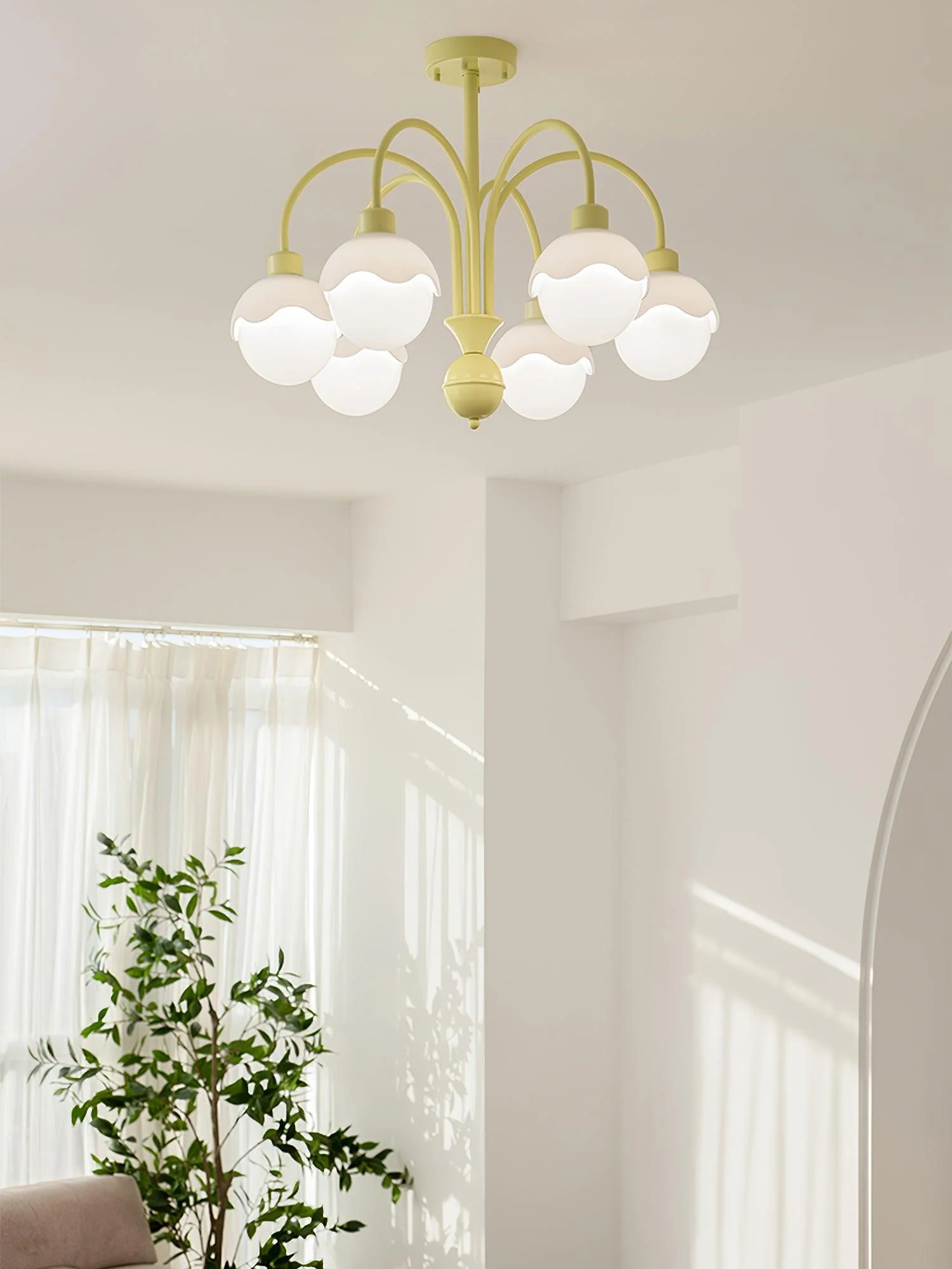 Lustra Chandelier Creamy Lychee Matcha Green Arm - Image 15