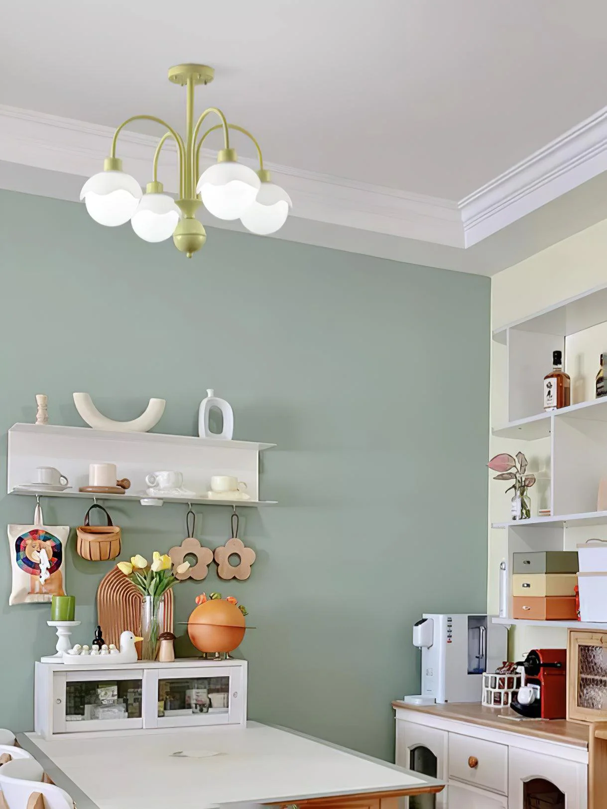 Lustra Chandelier Creamy Lychee Matcha Green Arm - Image 17