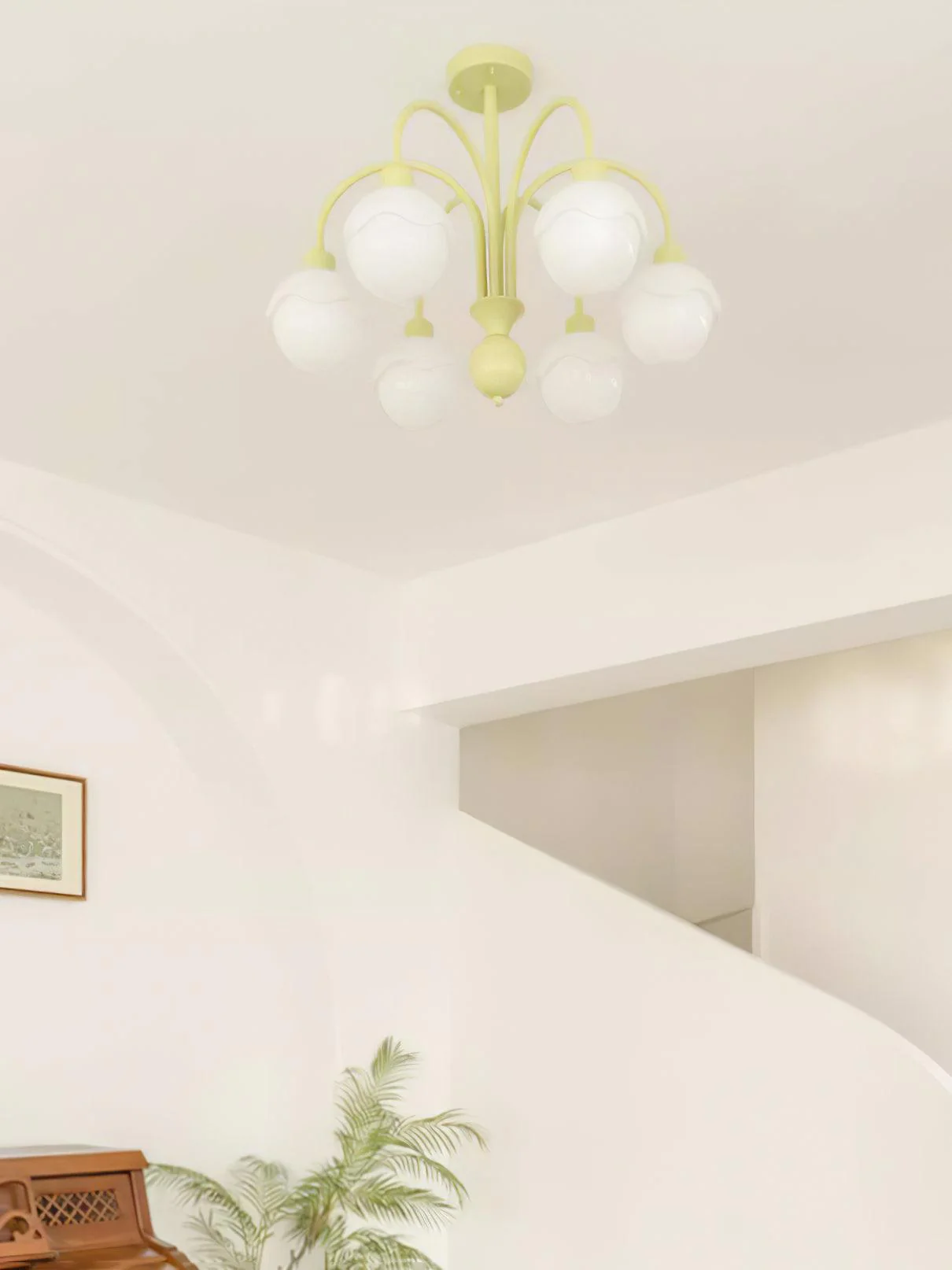 Lustra Chandelier Creamy Lychee Matcha Green Arm - Image 18
