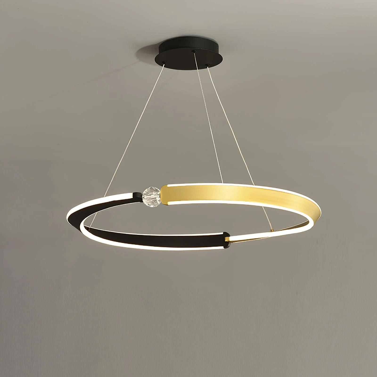 Lustra Chandelier Crystal Black Gold Dining LED - Image 14