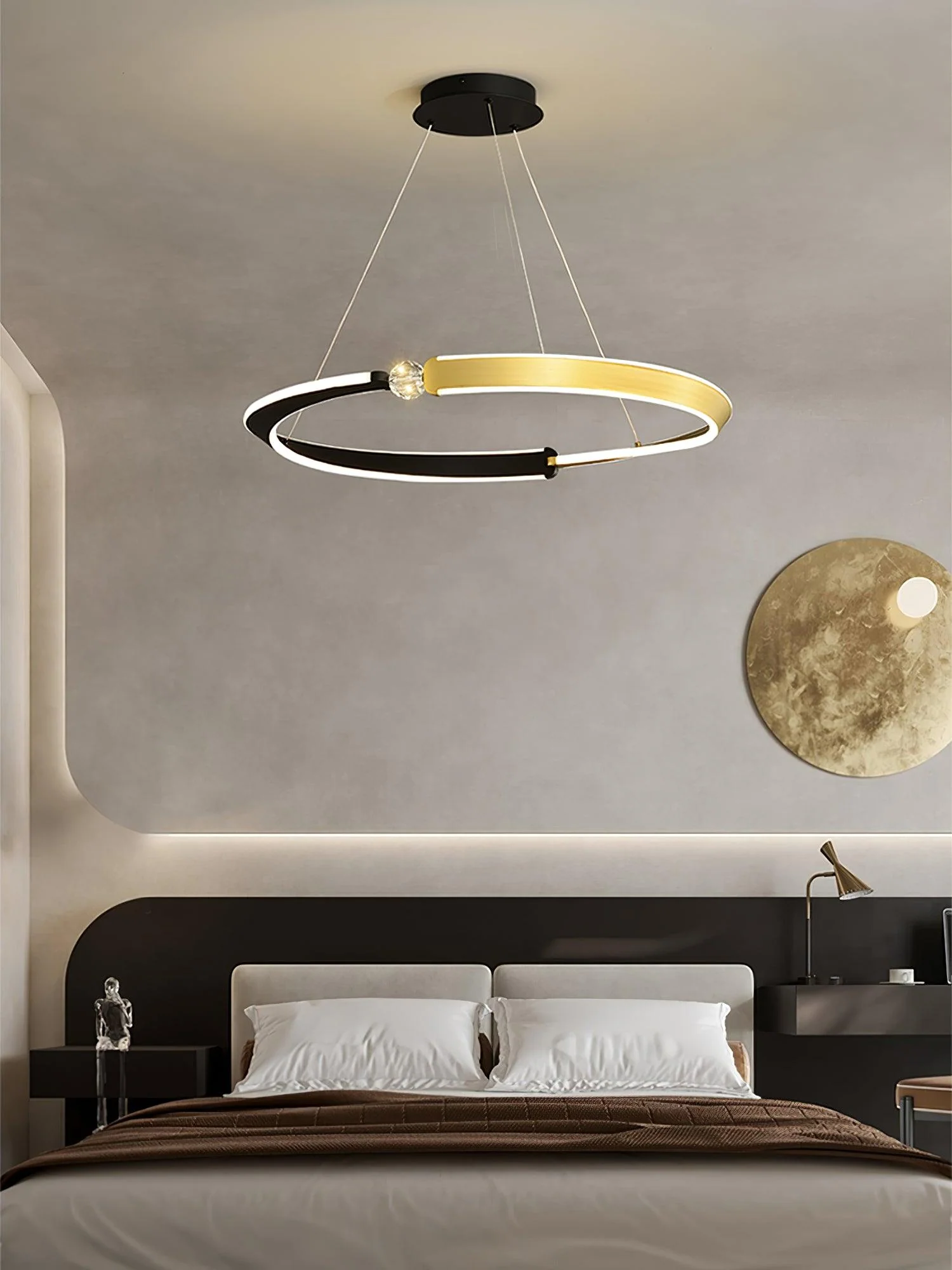Lustra Chandelier Crystal Black Gold Dining LED - Image 19