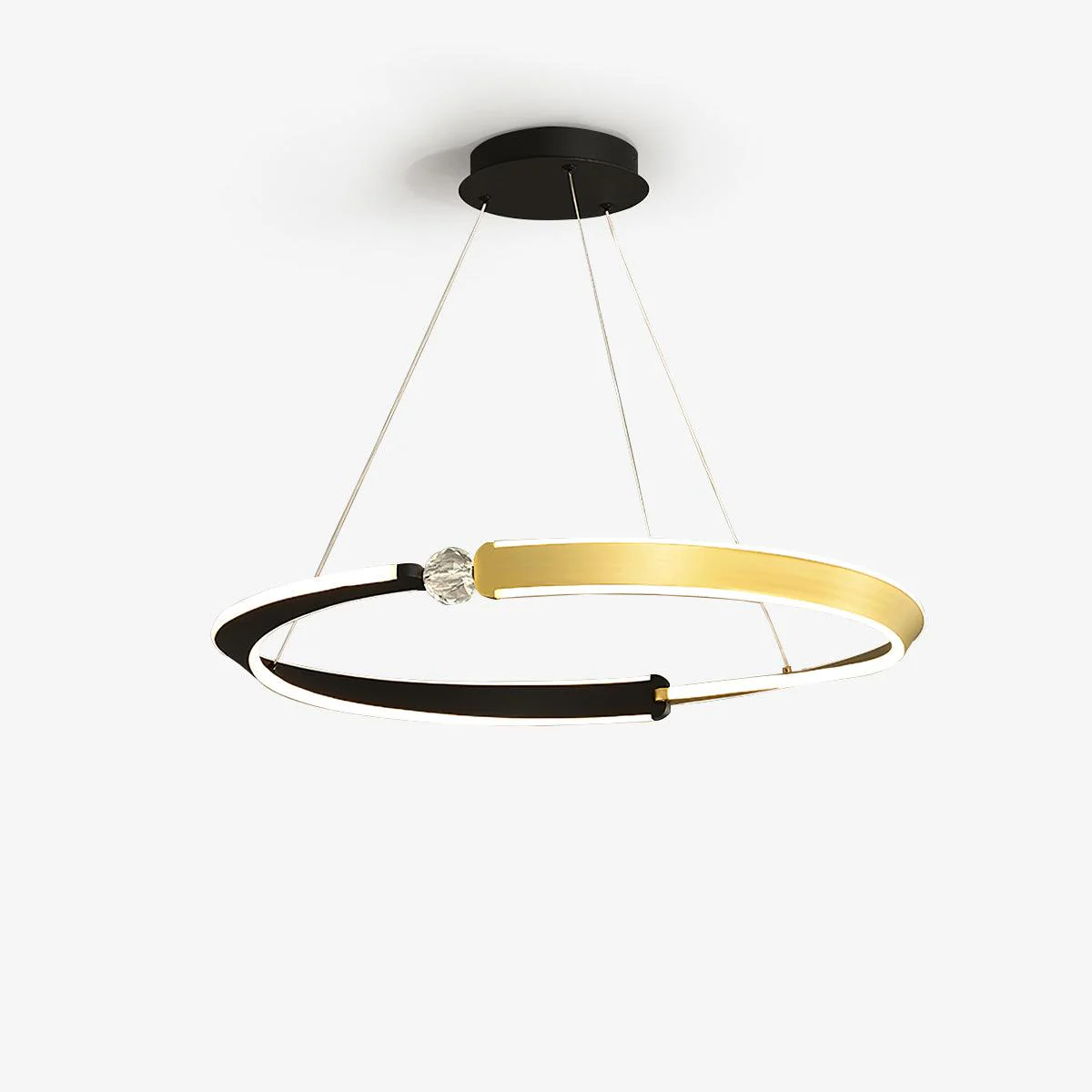 Lustra Chandelier Crystal Black Gold Dining LED - Image 30
