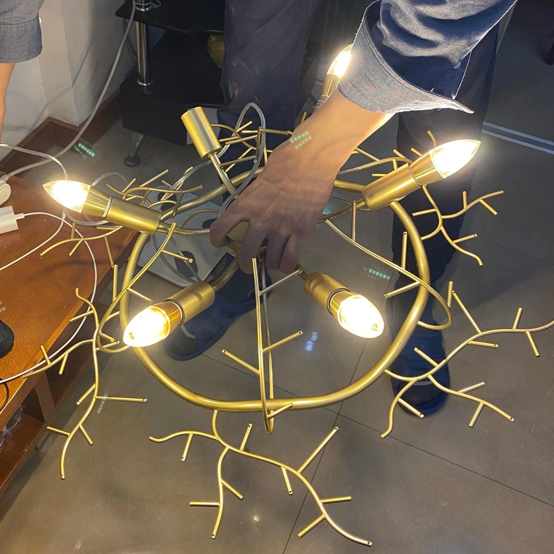 Lustra Chandelier Crystal Branch Gold LED - Image 10
