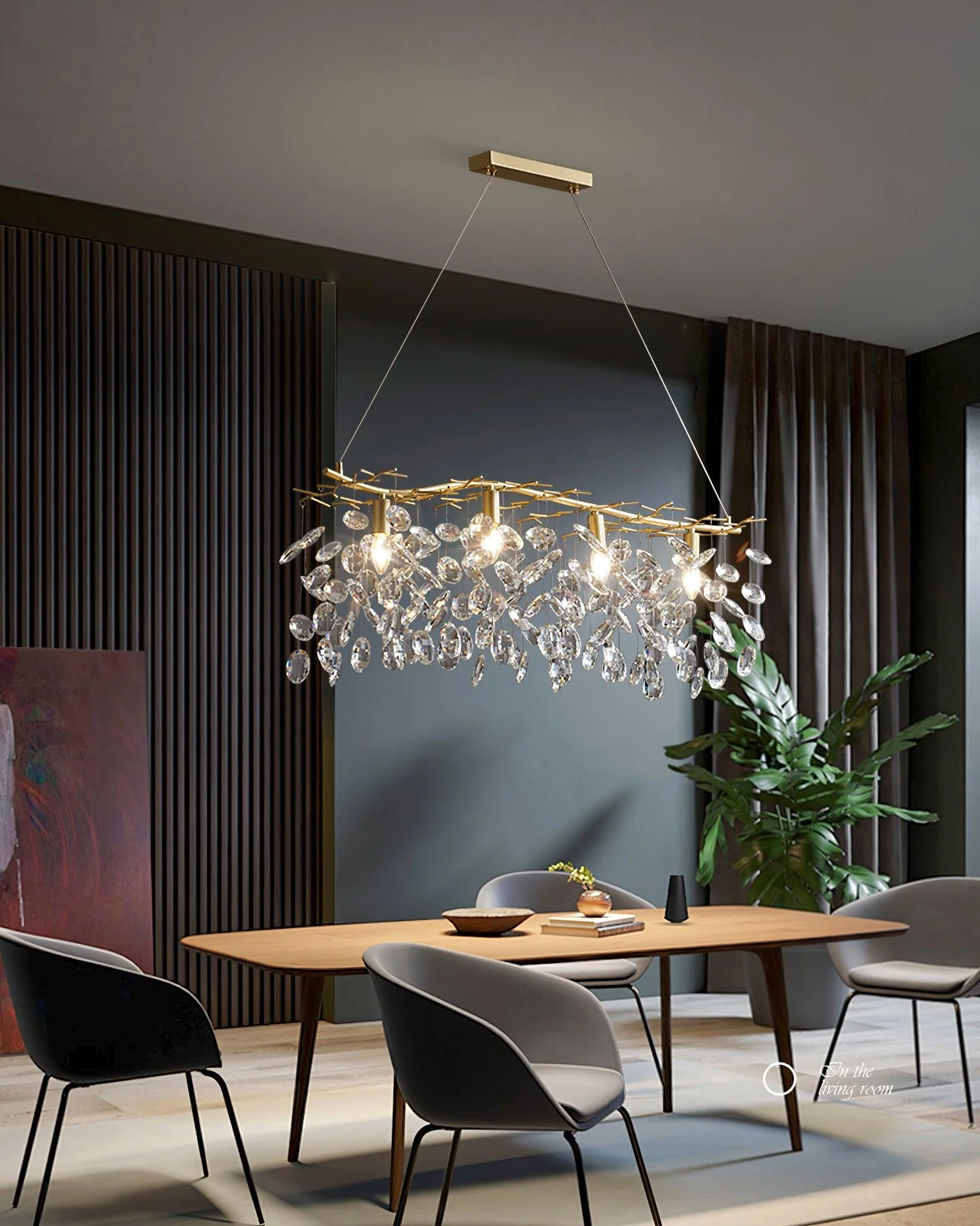 Lustra Chandelier Crystal Branch Gold LED - Image 6