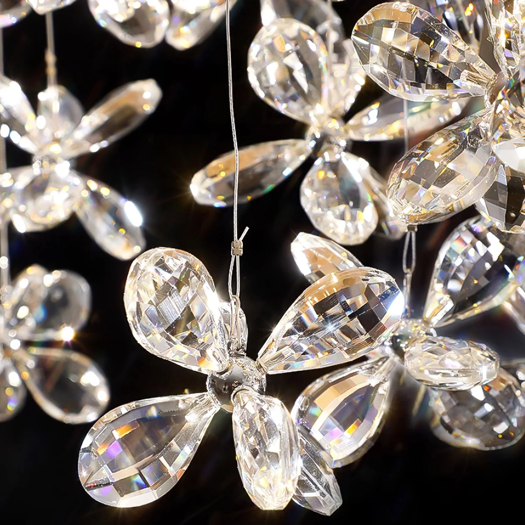 Lustra Chandelier Crystal Butterfly Floral Cluster - Image 11
