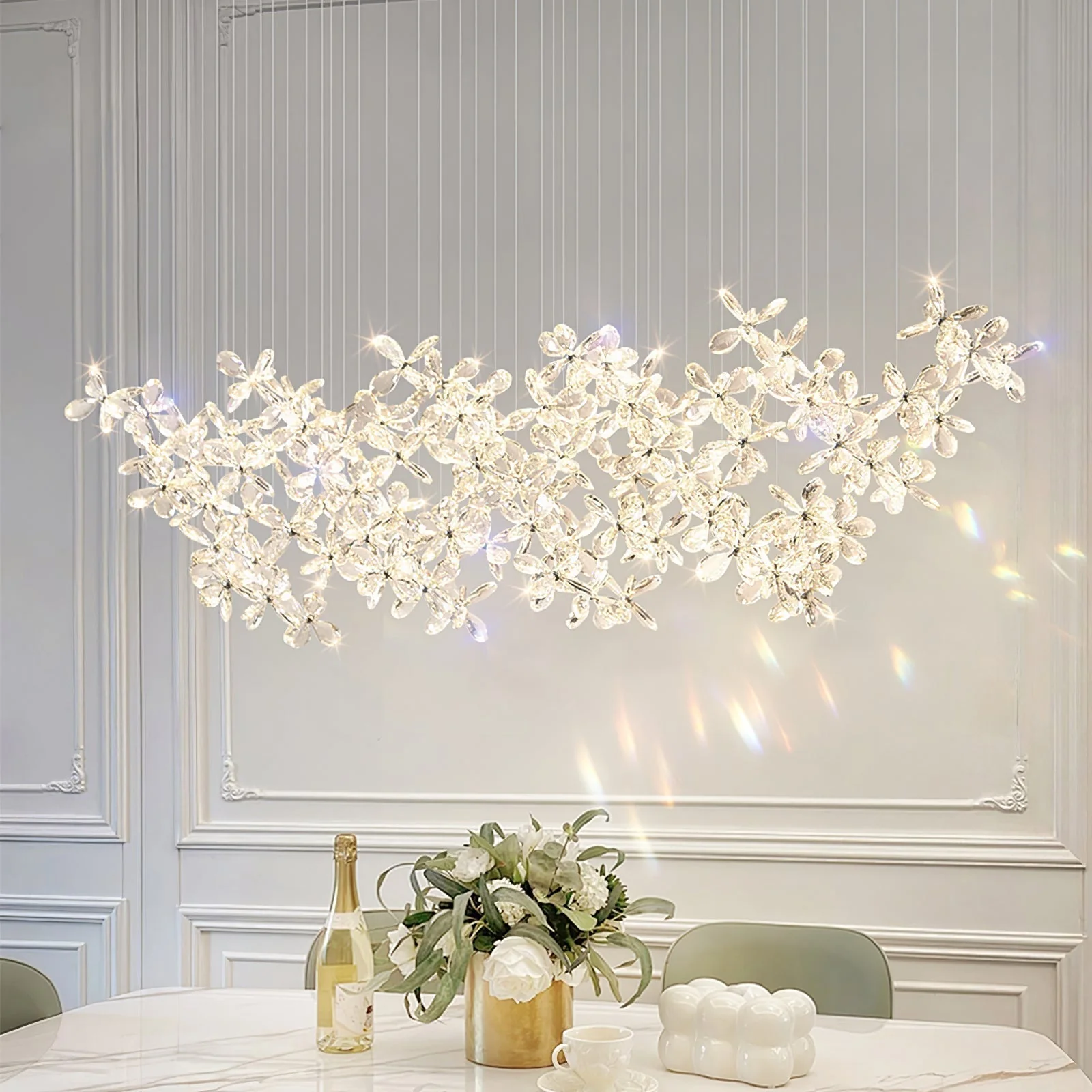 Lustra Chandelier Crystal Butterfly Floral Cluster - Image 12