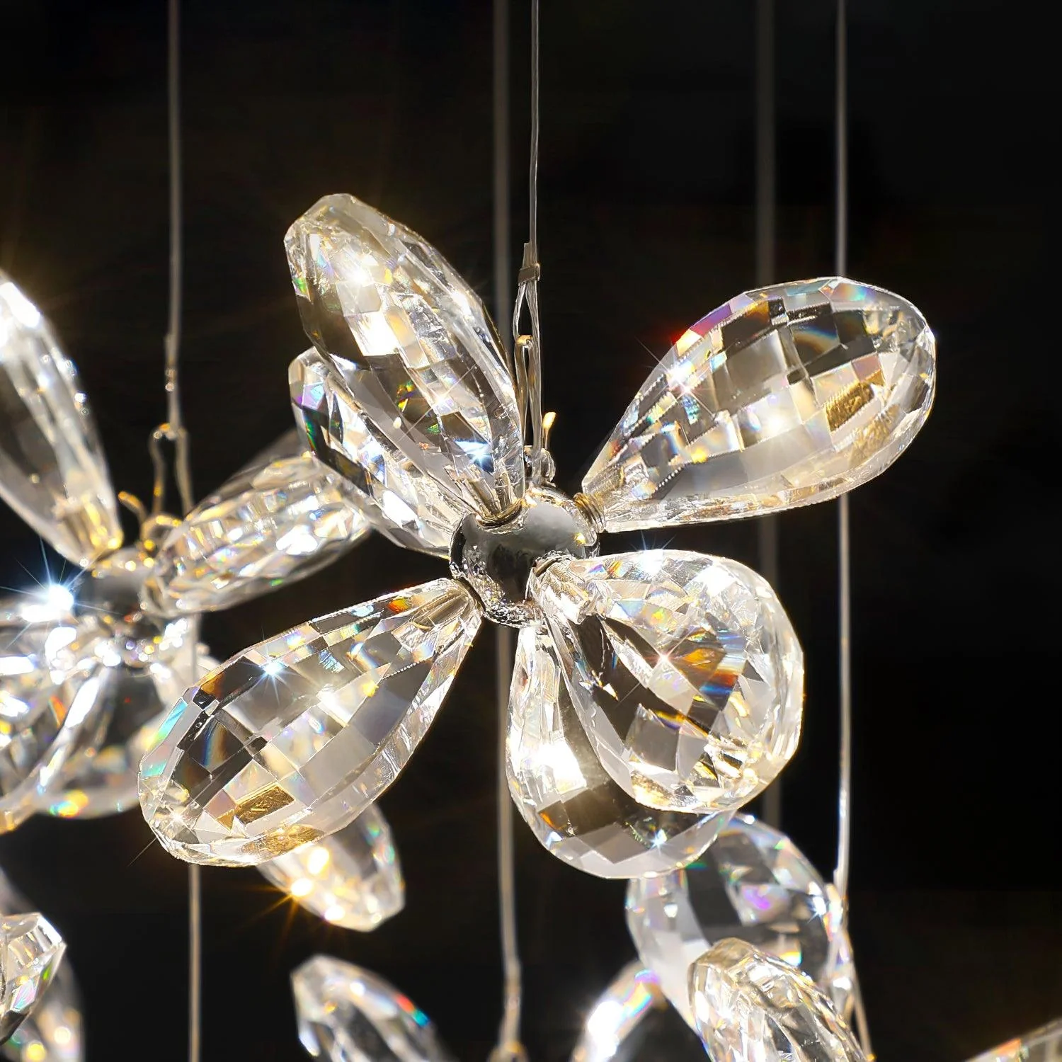Lustra Chandelier Crystal Butterfly Floral Cluster - Image 13