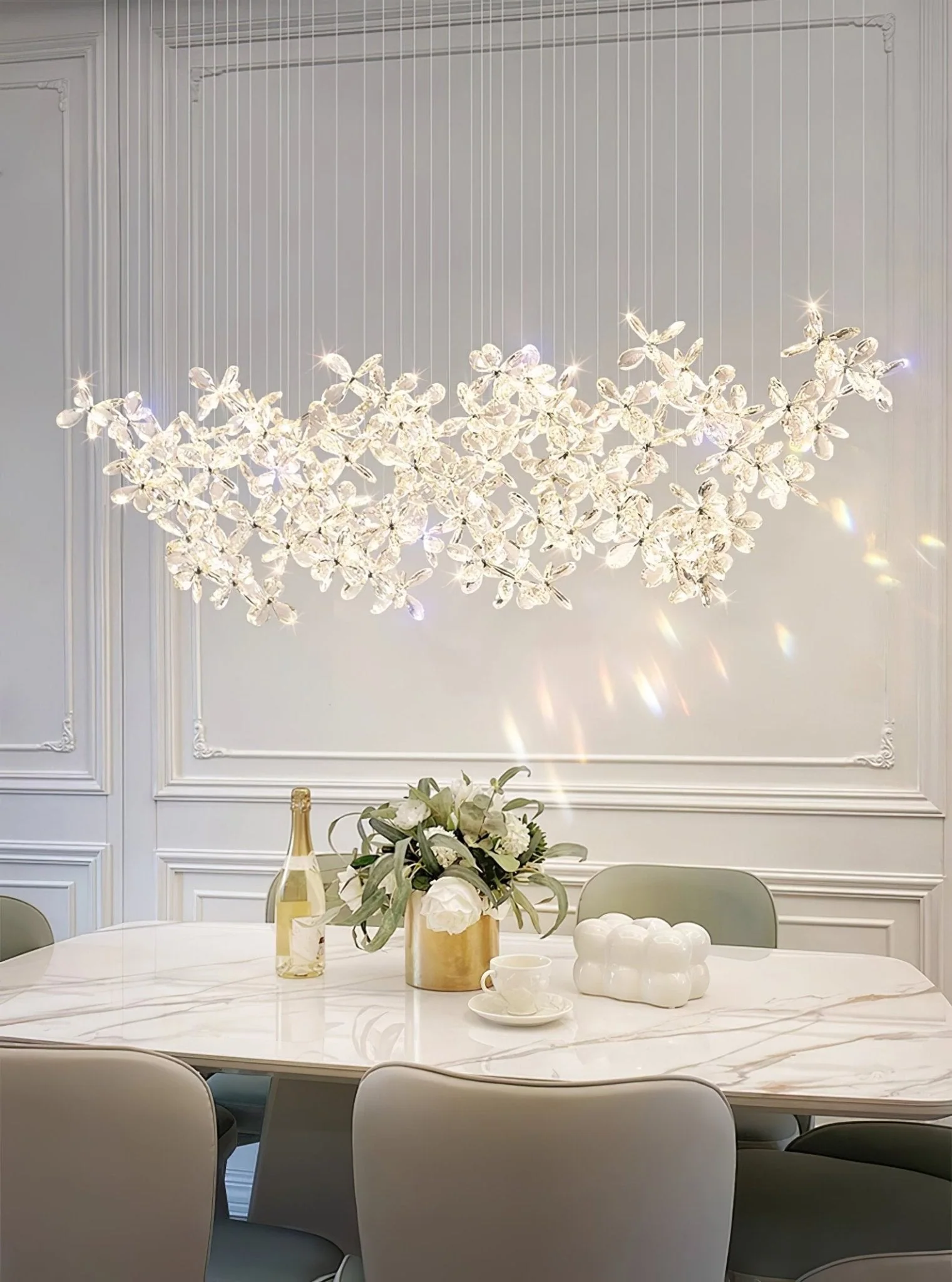 Lustra Chandelier Crystal Butterfly Floral Cluster - Image 15