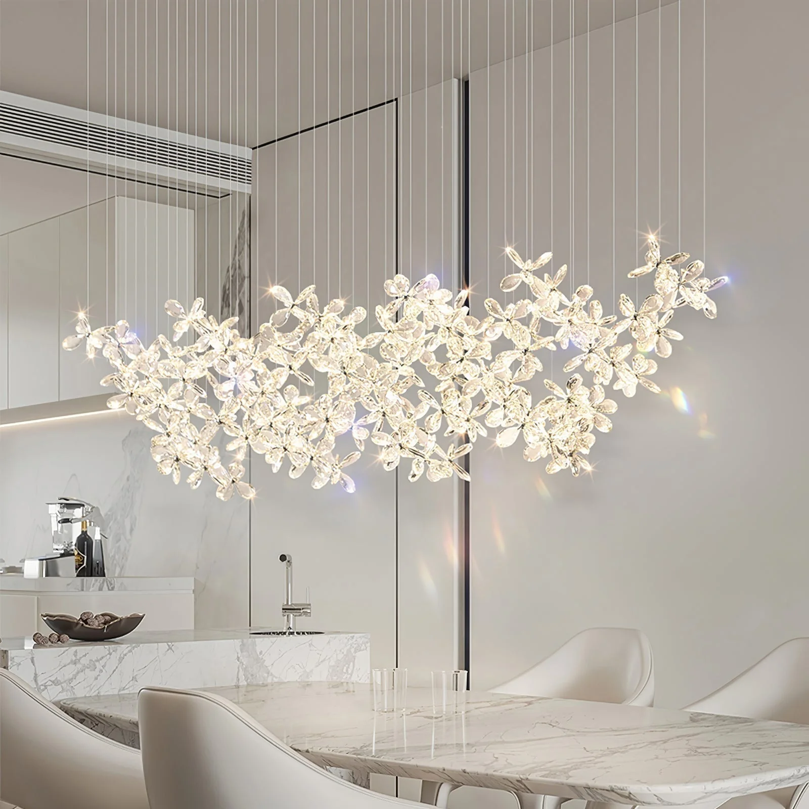 Lustra Chandelier Crystal Butterfly Floral Cluster - Image 23
