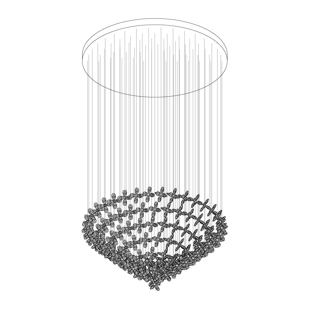 Lustra Chandelier Crystal Butterfly Floral Cluster - Image 24