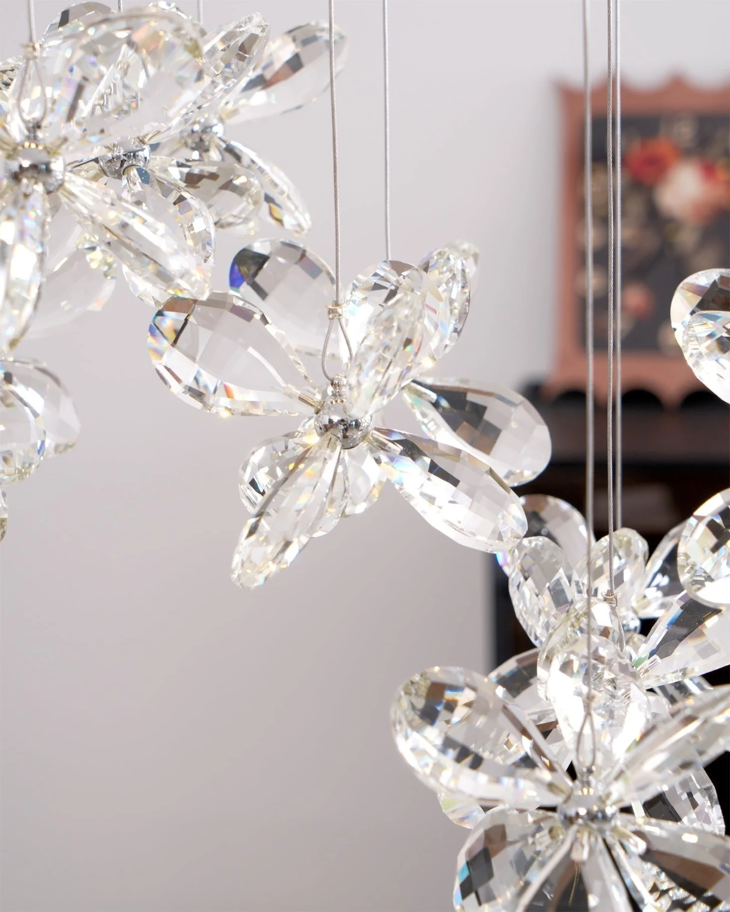 Lustra Chandelier Crystal Butterfly Floral Cluster - Image 27