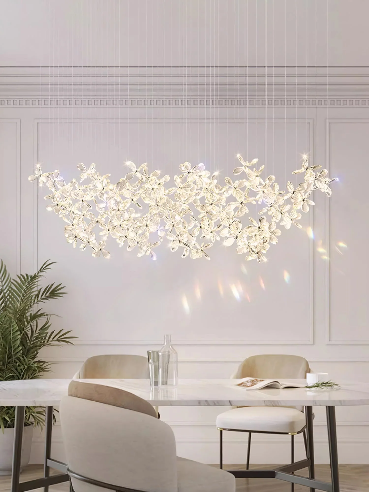 Lustra Chandelier Crystal Butterfly Floral Cluster - Image 34