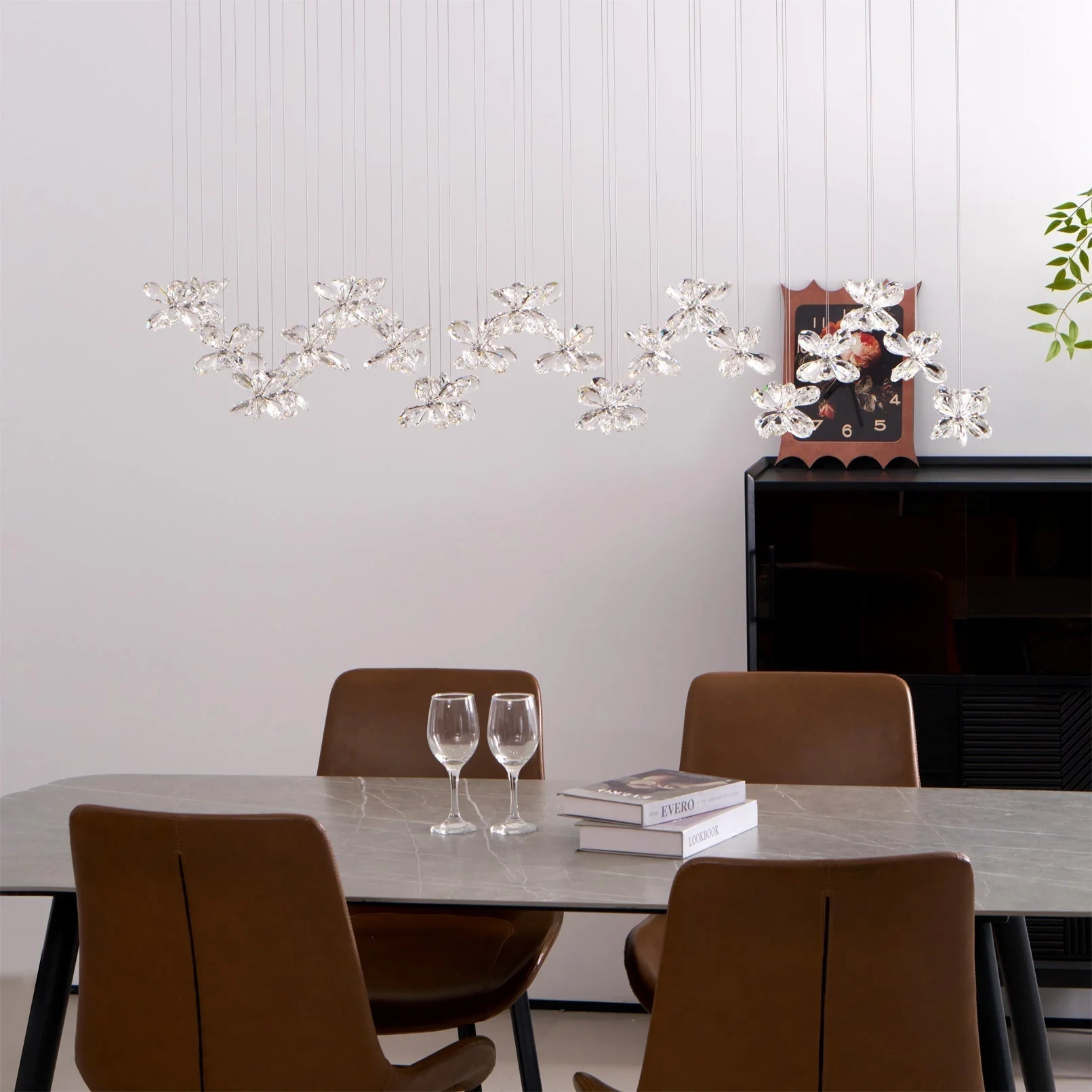 Lustra Chandelier Crystal Butterfly Floral Cluster - Image 35