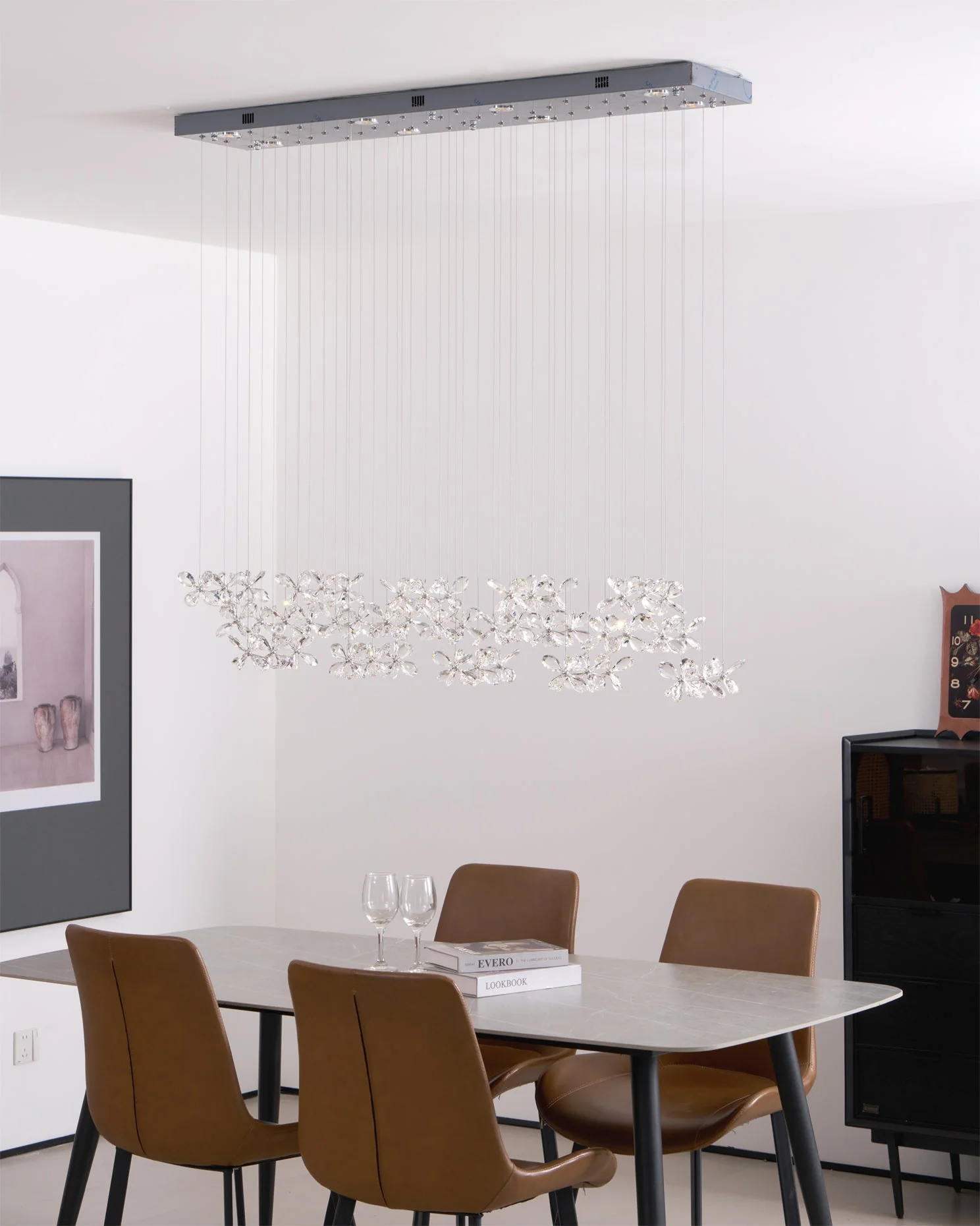 Lustra Chandelier Crystal Butterfly Floral Cluster - Image 36