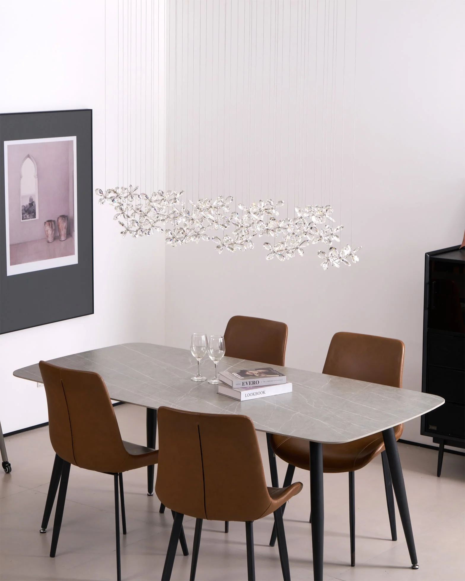 Lustra Chandelier Crystal Butterfly Floral Cluster - Image 37