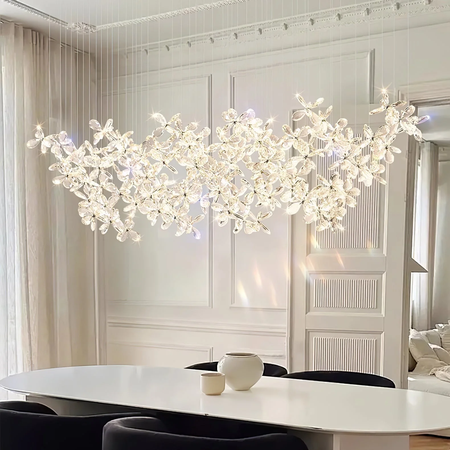 Lustra Chandelier Crystal Butterfly Floral Cluster - Image 4