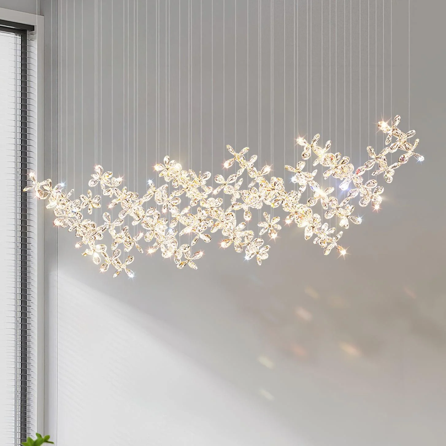 Lustra Chandelier Crystal Butterfly Floral Cluster - Image 40