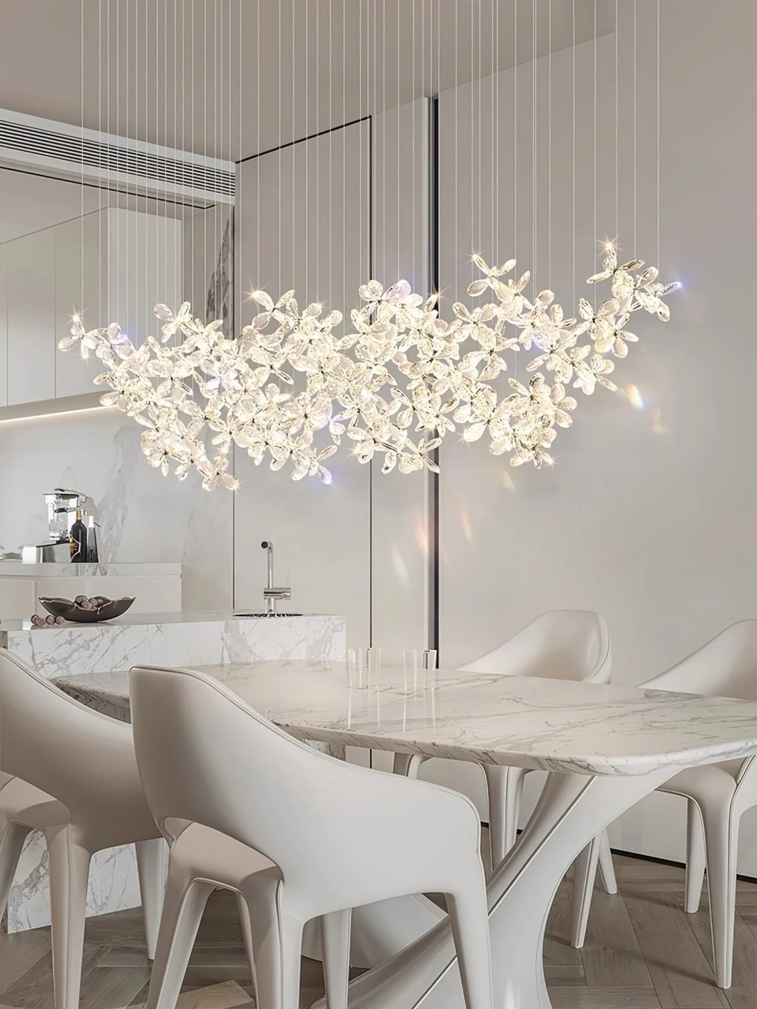 Lustra Chandelier Crystal Butterfly Floral Cluster - Image 41