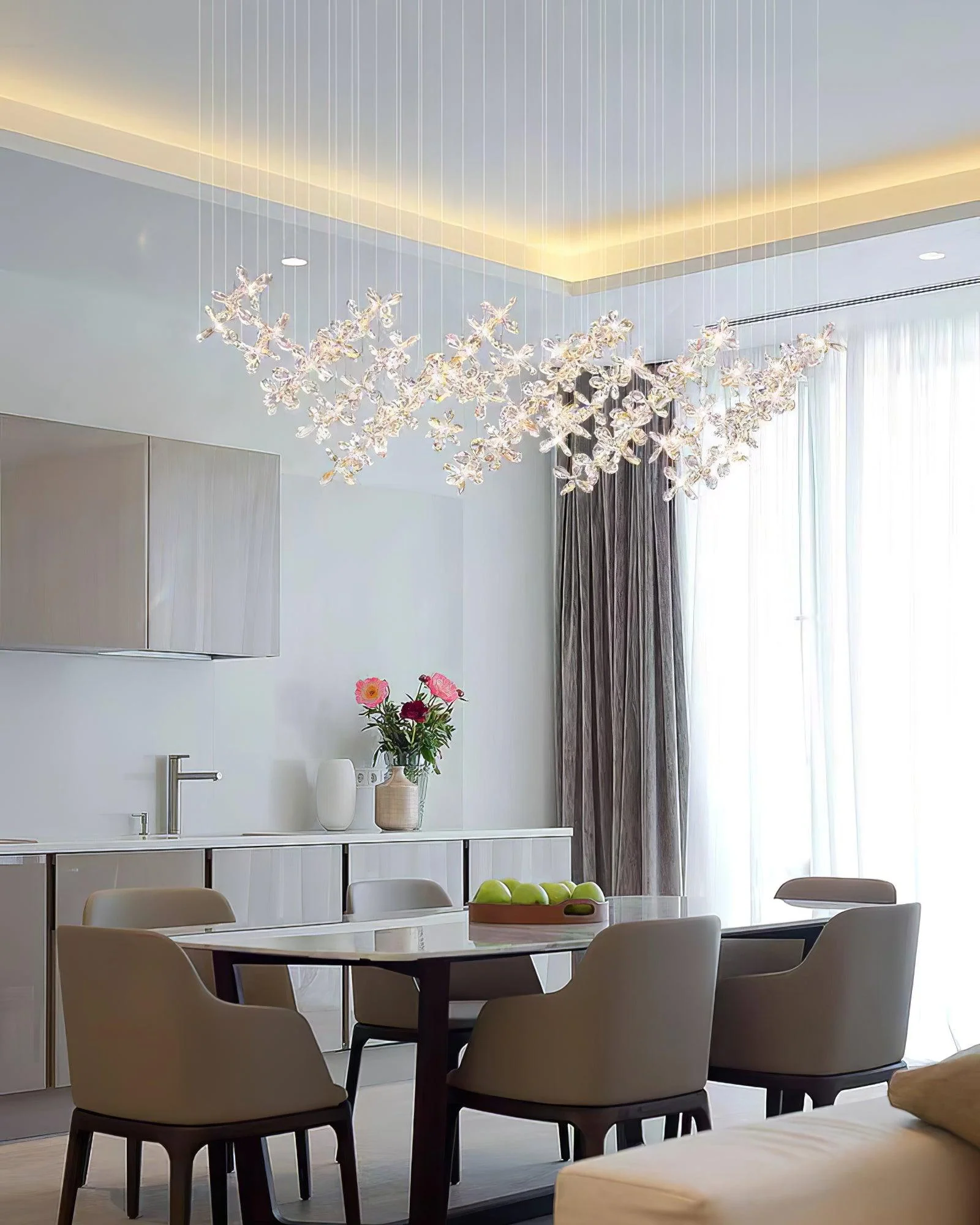 Lustra Chandelier Crystal Butterfly Floral Cluster - Image 43