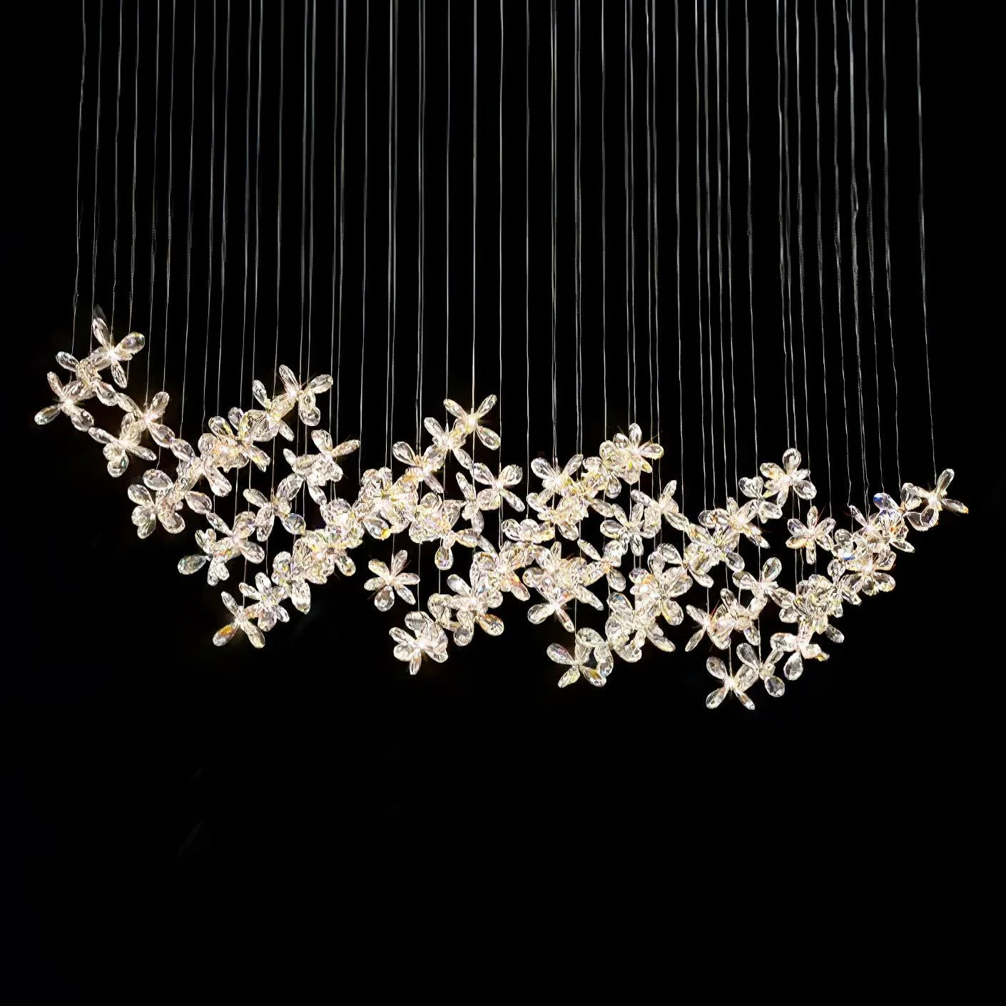 Lustra Chandelier Crystal Butterfly Floral Cluster - Image 44