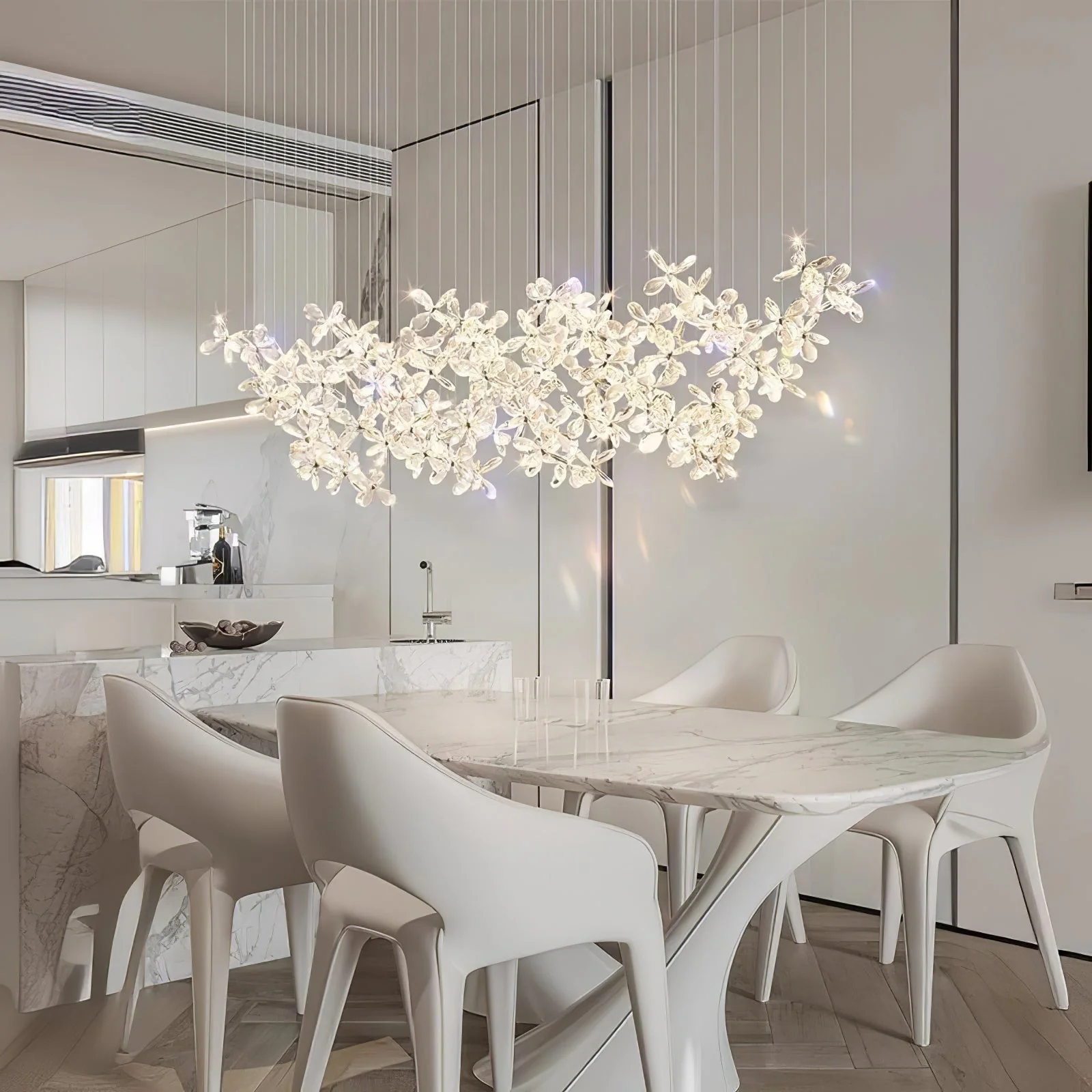 Lustra Chandelier Crystal Butterfly Floral Cluster - Image 5