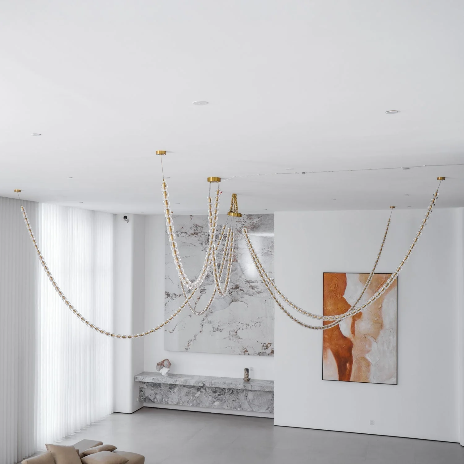 Lustra Chandelier Crystal Gold LED 3-Line - Image 14