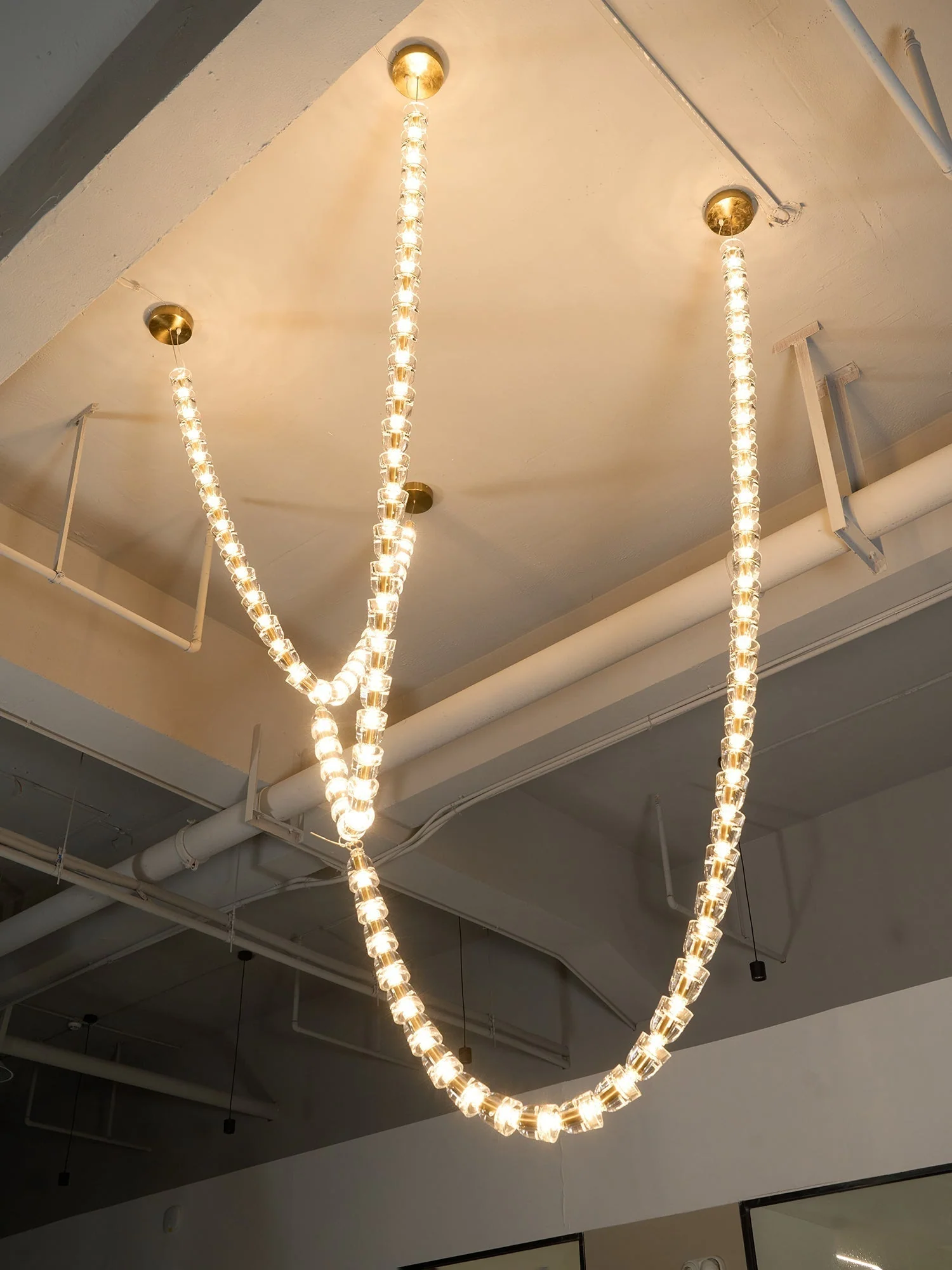 Lustra Chandelier Crystal Gold LED 3-Line - Image 19