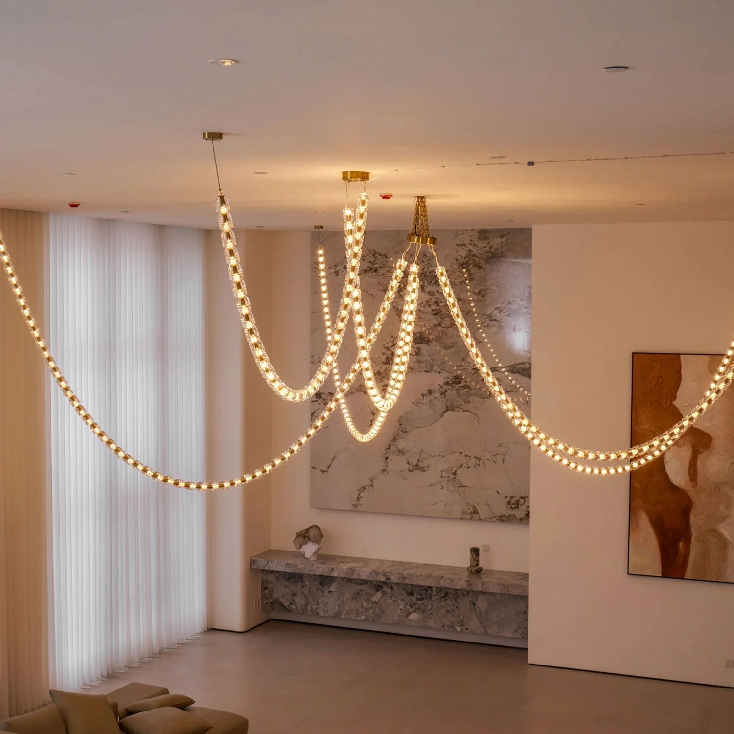 Lustra Chandelier Crystal Gold LED 3-Line - Image 21