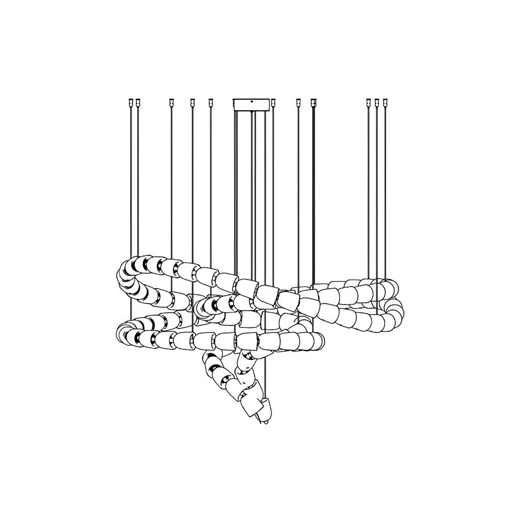 Lustra Chandelier Crystal Gold LED 3-Line - Image 30