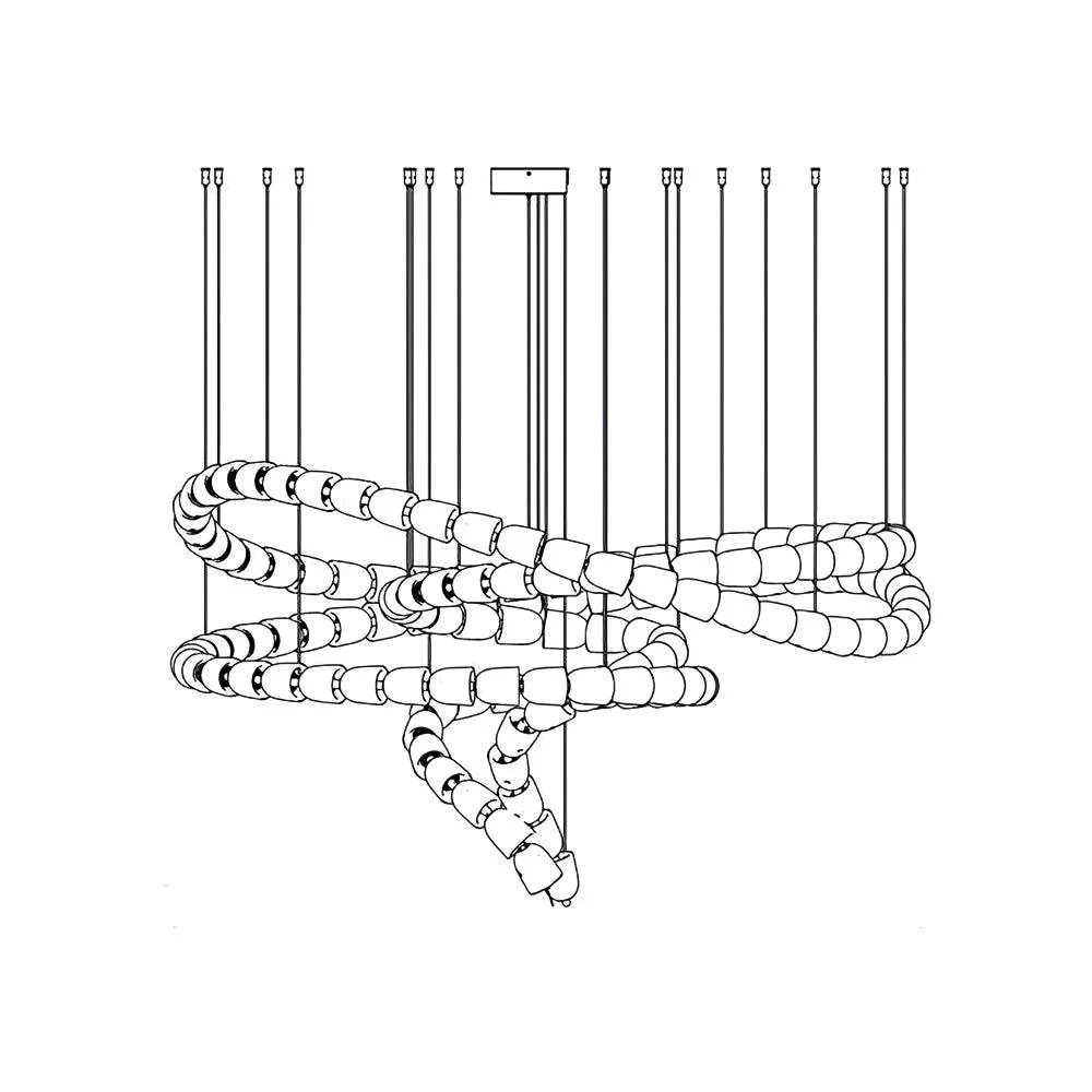 Lustra Chandelier Crystal Gold LED 3-Line - Image 49
