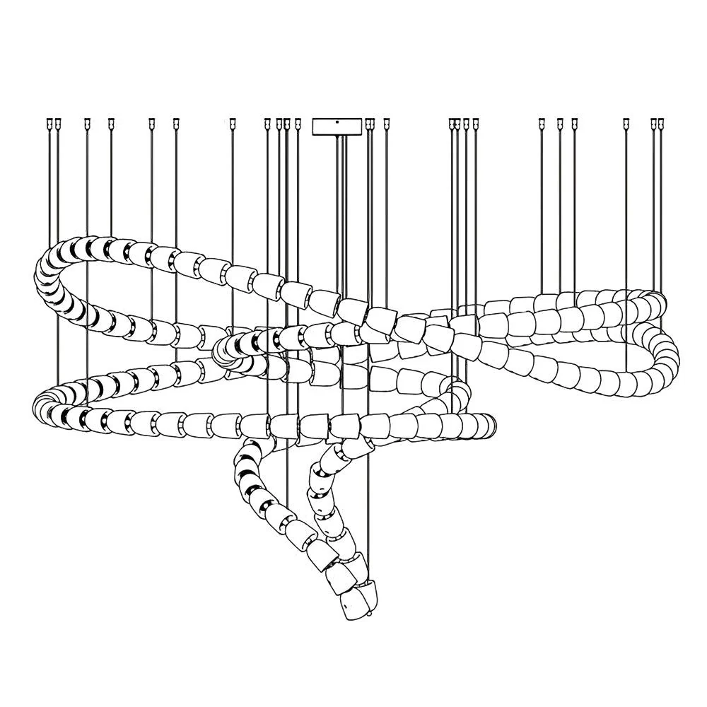 Lustra Chandelier Crystal Gold LED 3-Line - Image 71