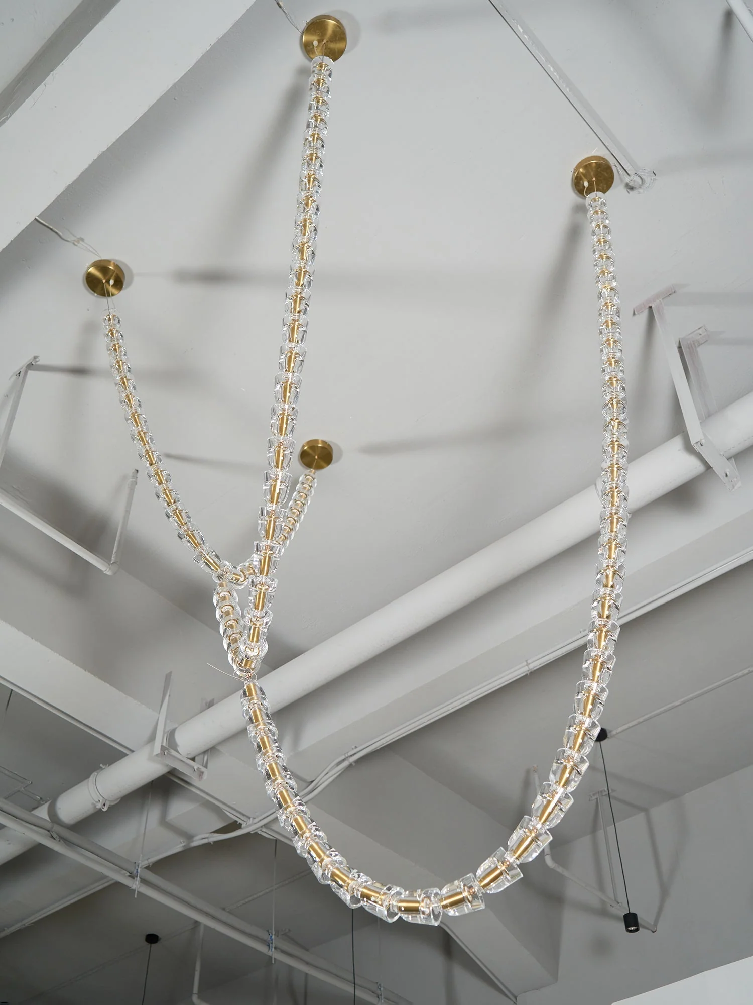 Lustra Chandelier Crystal Gold LED 3-Line - Image 83