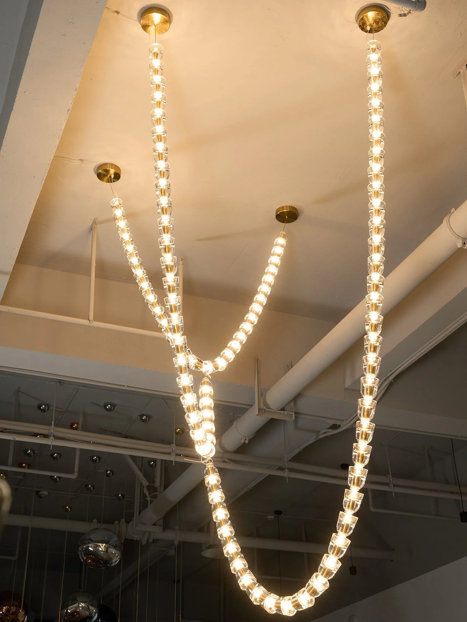 Lustra Chandelier Crystal Gold LED 3-Line - Image 95
