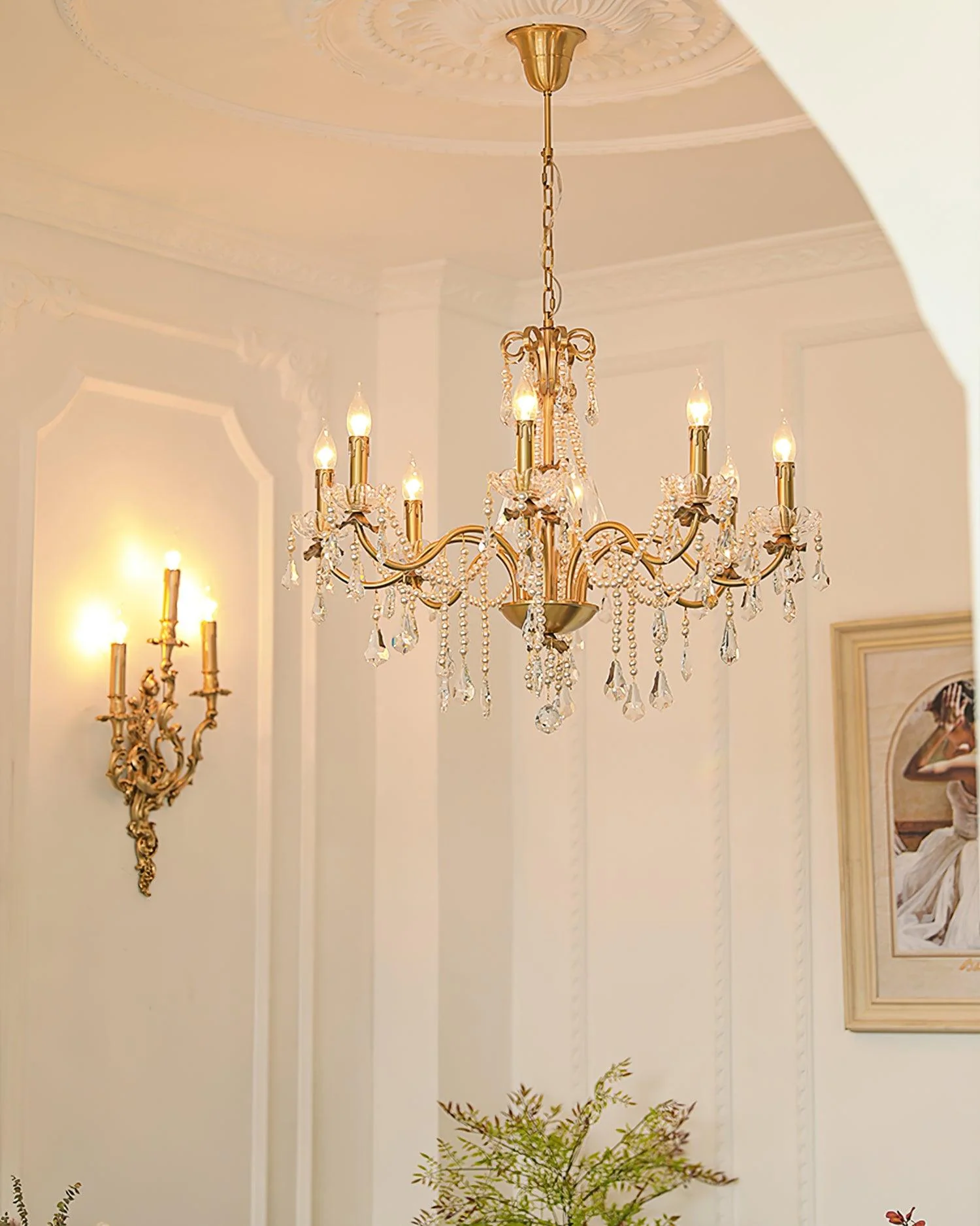 Lustra Chandelier Crystal Pearl - Image 15